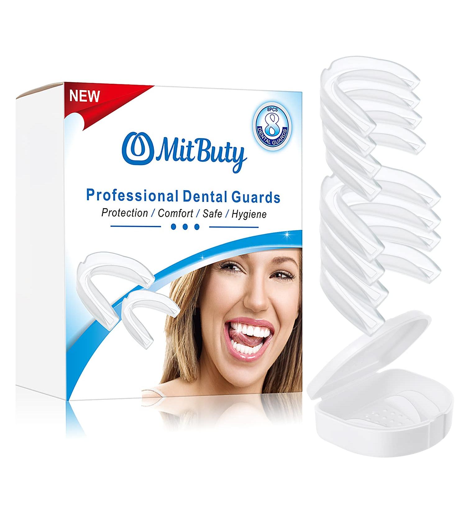 Mitbuty Mouth Protection for Teeth Grinding - 8 Packs (2 Sizes) | Night Bite Rails for Bruxism TMJ & Bite Issues - Safe for Adults & Children - Buy Online on GoSupps.com