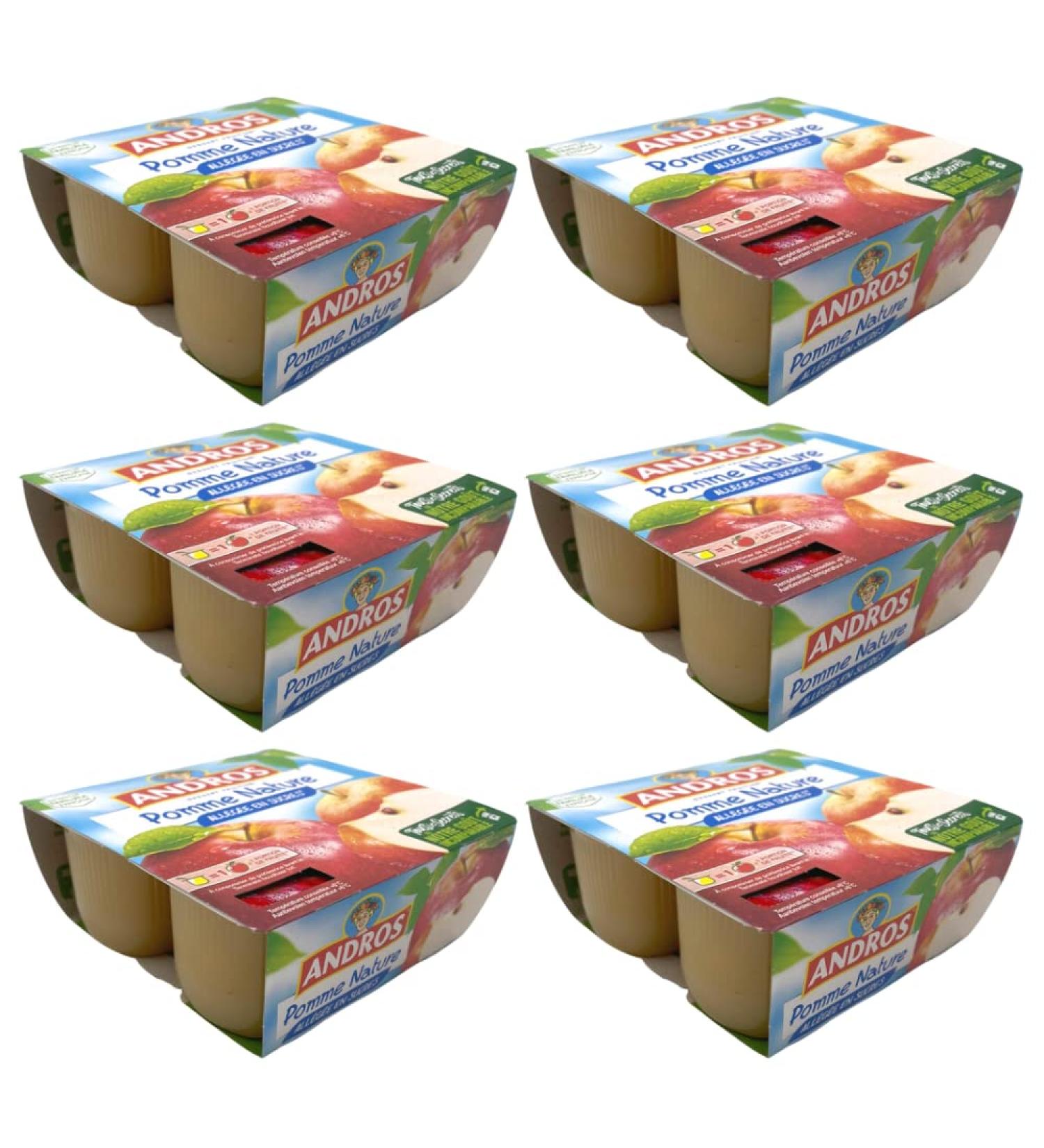 Andros Apple Compote Low Sugar (4 x 100g) x 6 - Buy Online on GoSupps.com
