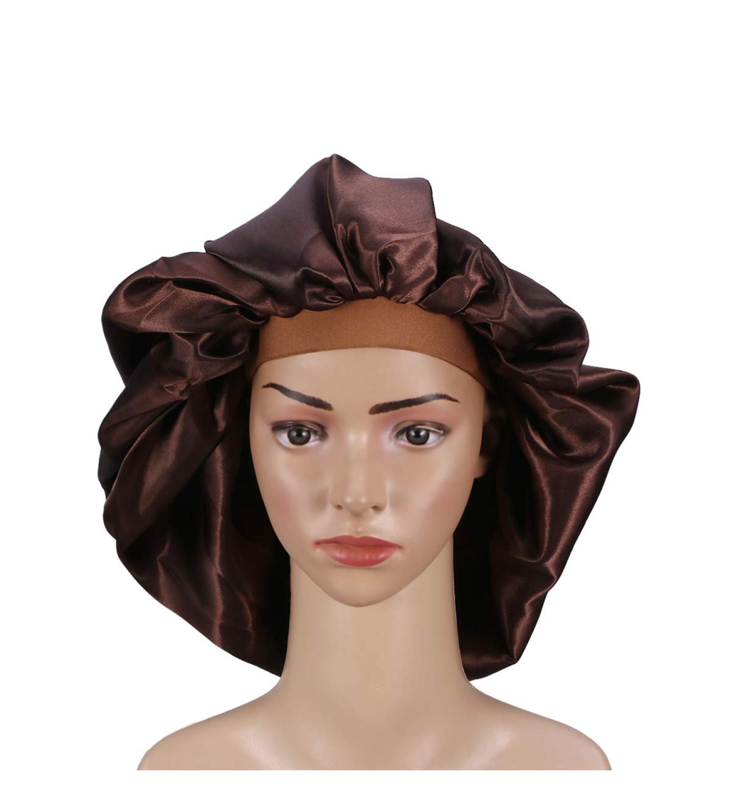 Holibanna Extra Large Satin Sleep Cap | Wide Band Bonnet Hat for Curly & Long Hair | Comfortable & Durable International Shipping - Buy Online on GoSupps.com