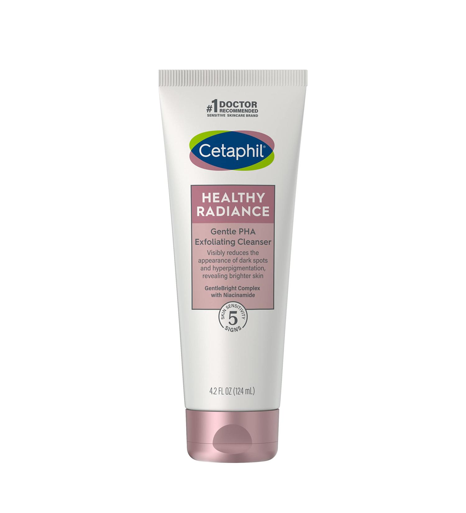 Cetaphil Healthy Radiance Gentle Exfoliating Cleanser | Visibly Reduces Dark Spots | Sensitive Skin Formula | Hypoallergenic | Fragrance Free - 4.2oz - Buy Online on GoSupps.com