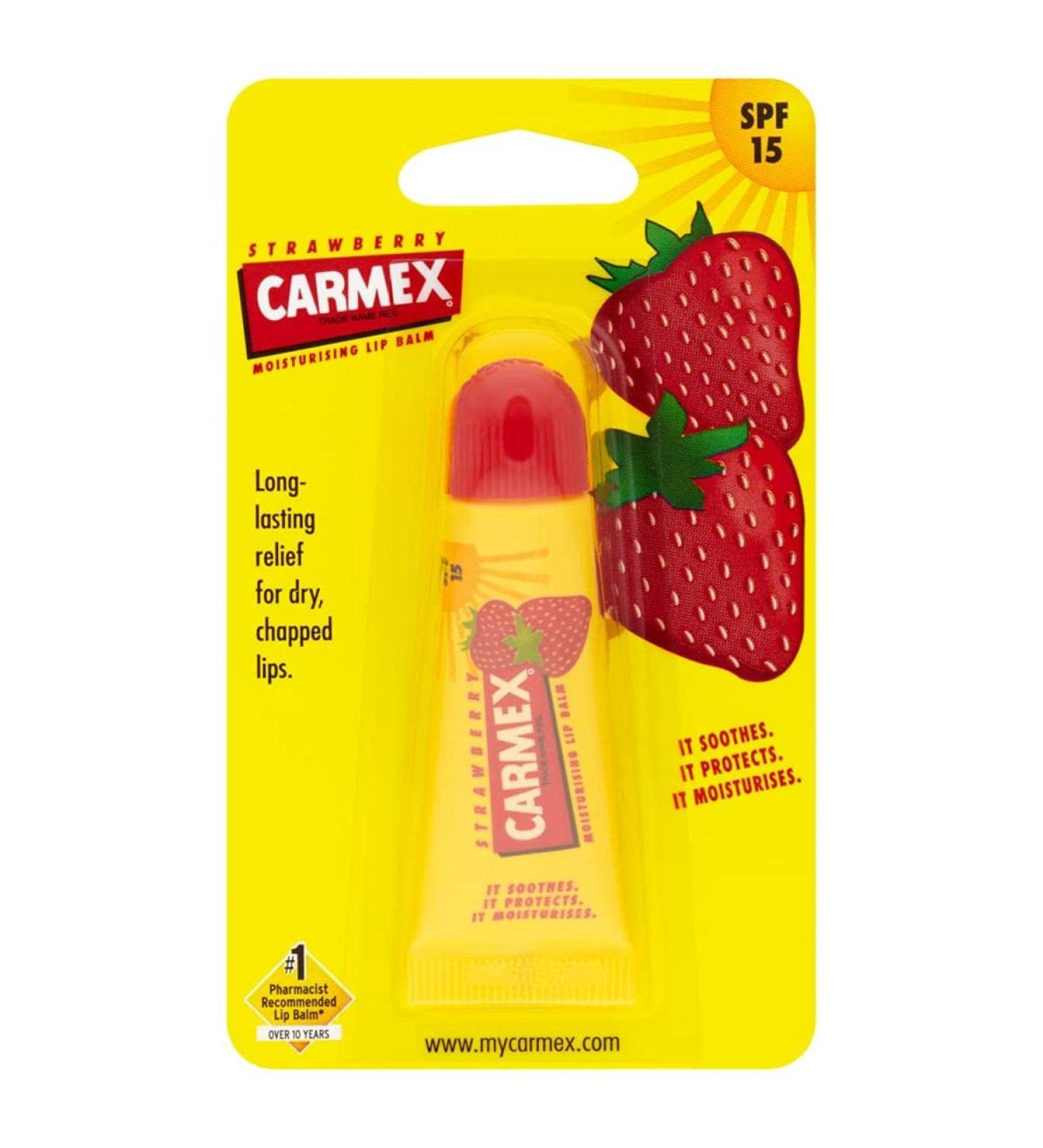 Carmex Strawberry Lip Balm Tube - (Pack of 2) | International Shipping Available - Buy Online on GoSupps.com