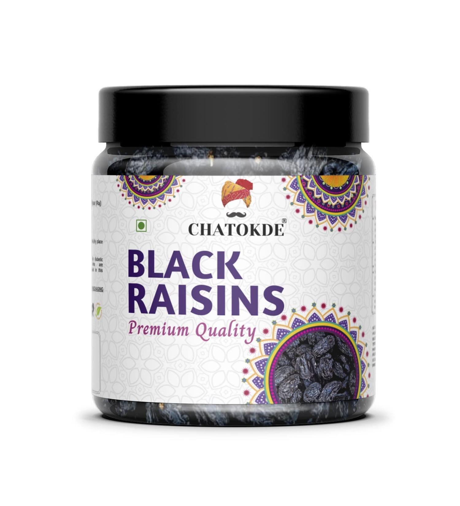 CHATOKDE Black Raisins Seedless Dry Grapes Kali kishmish Dry Fruits 250g_Packing May Vary