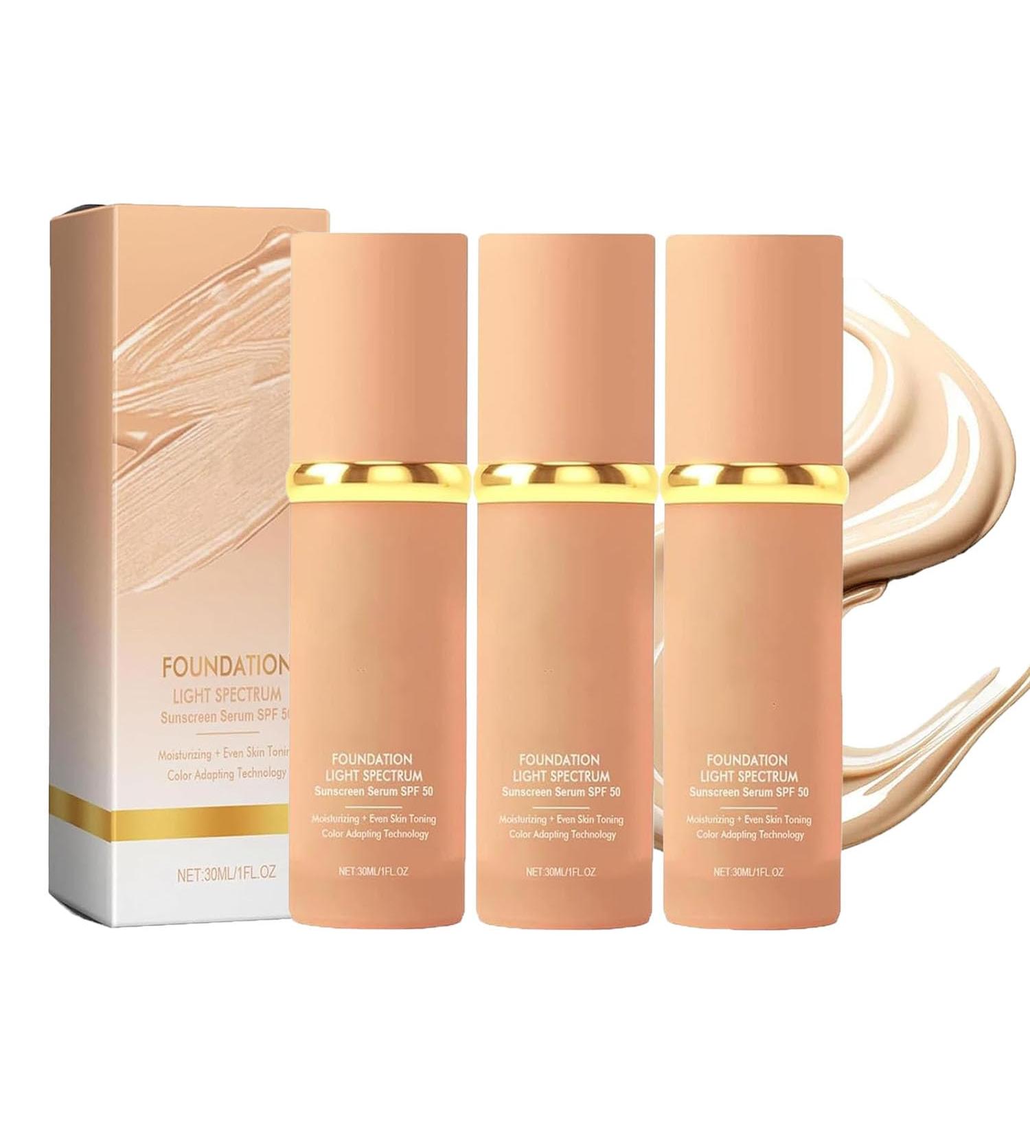 Golden Blue Foundation Golden Blue Foundation Makeup 4 in 1 Foundation Liquid Hydrating Medium Full Concealer with SPF Longwearing & Waterproof (3PCS) - Buy Online on GoSupps.com