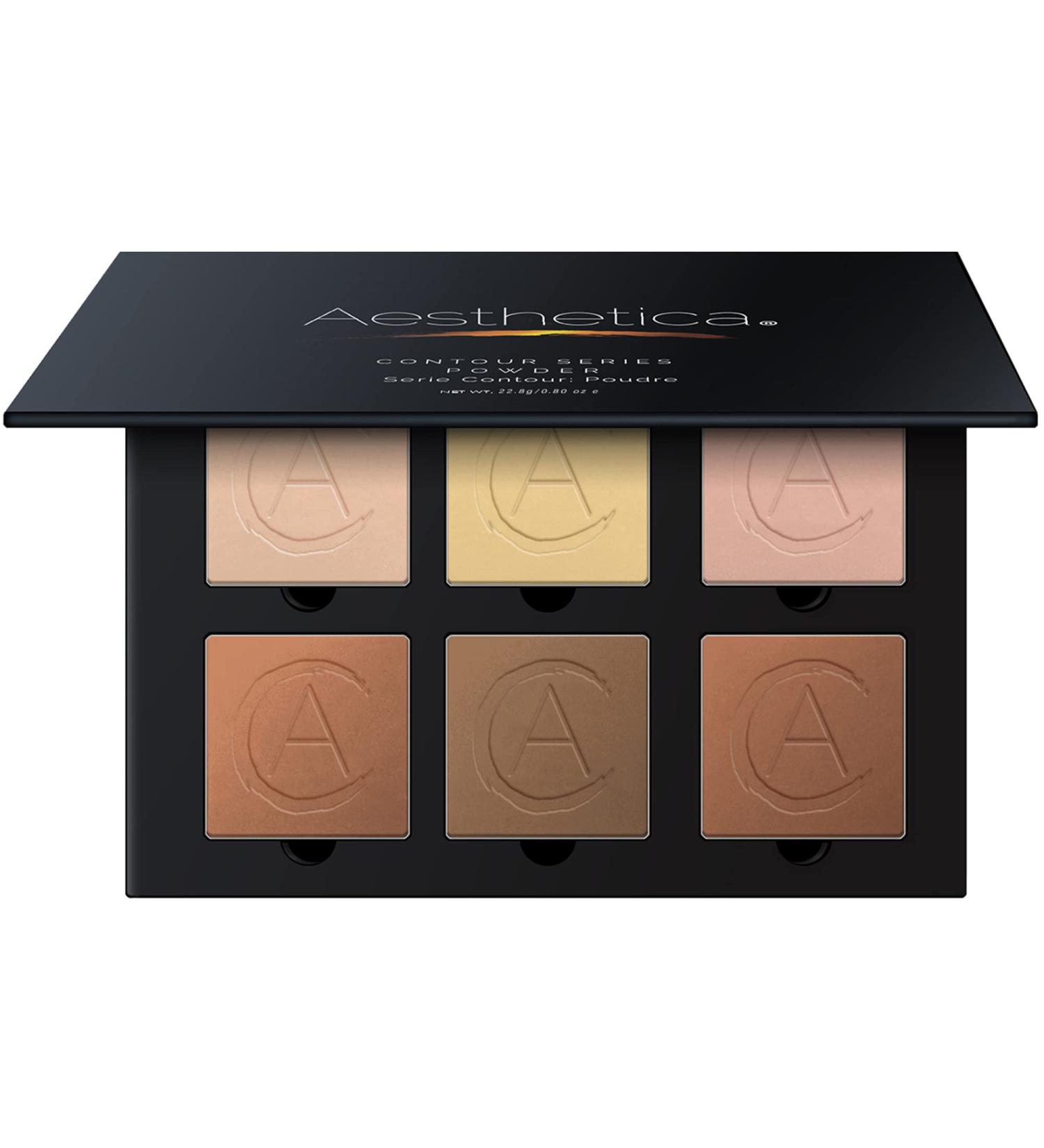 Aesthetica Cosmetics Contour & Highlighting Powder Palette - 6 Shades with Easy Step-by-Step Instructions - Buy Online on GoSupps.com