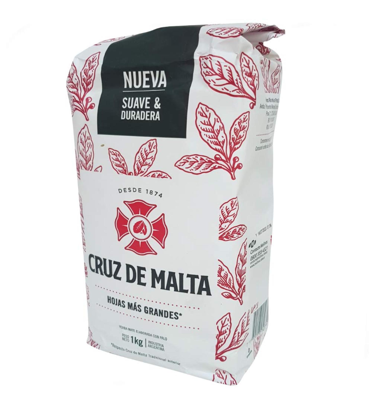 Yerba Mate Cruz de Malta With stems 1Kg Grocery