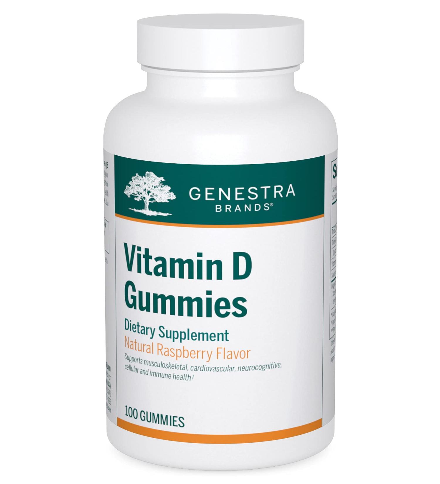 Genestra Brands Vitamin D Gummies | Support for Musculoskeletal Cardiovascular Neurocognitive Cellular and Immune Health* | 100 Gummies | Natural Raspberry Flavor - Buy Online on GoSupps.com