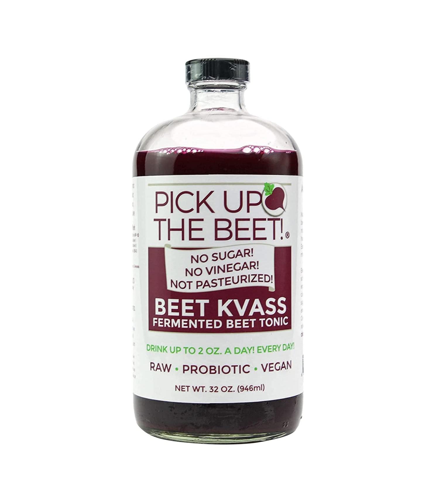 Beet Juice Kvass: Nitric Oxide Tonic with Live Cultures - 32oz Bottle | Supports Circulation, Blood Pressure & Gut Health | Reduces Sugar Cravings - Buy Online on GoSupps.com