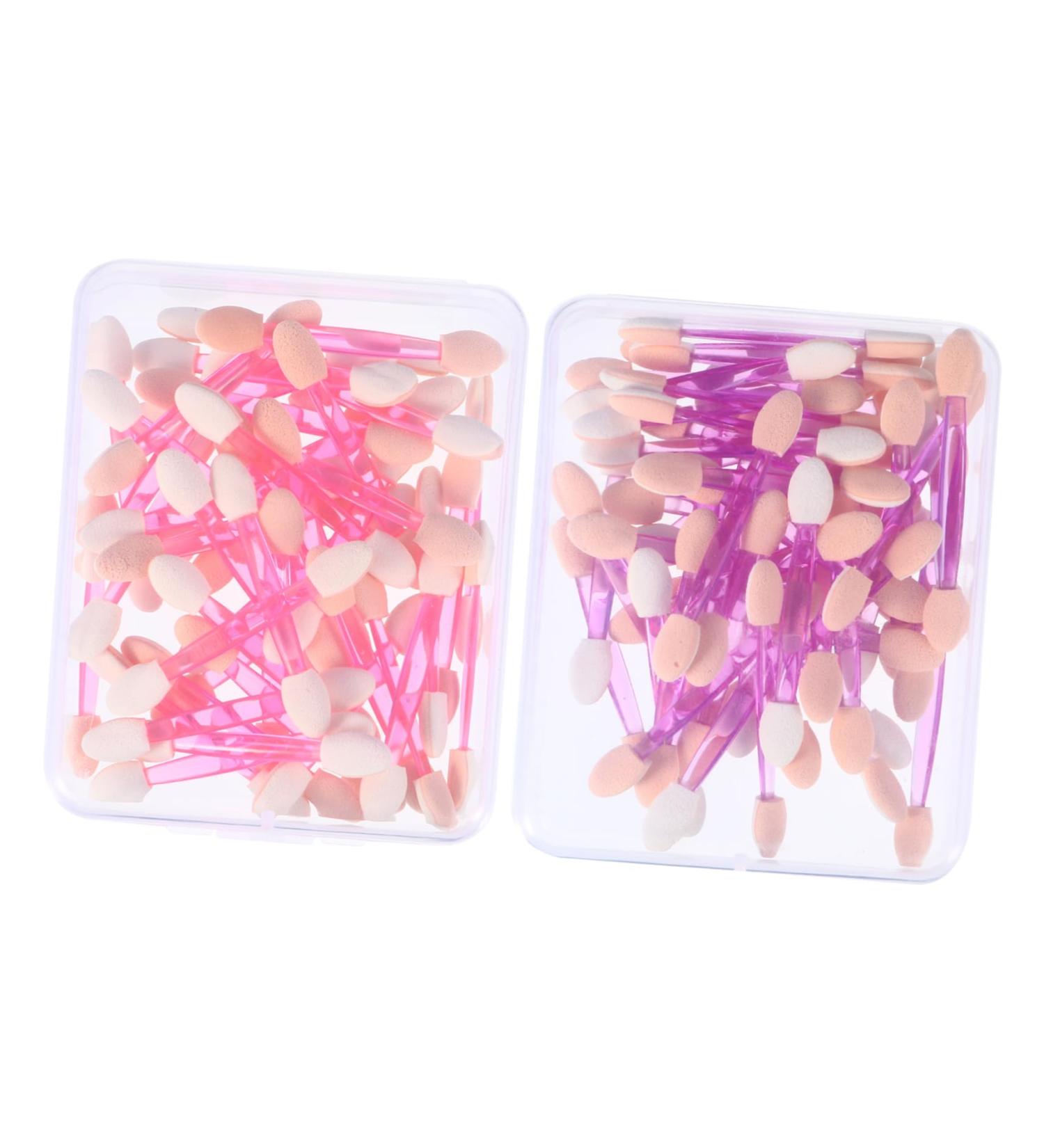 Gogogmee 100pcs Double Ended Eyeshadow Brush Cosmetic Applicators Makeup Brush Sponge Brush Make up Plastic - Buy Online on GoSupps.com