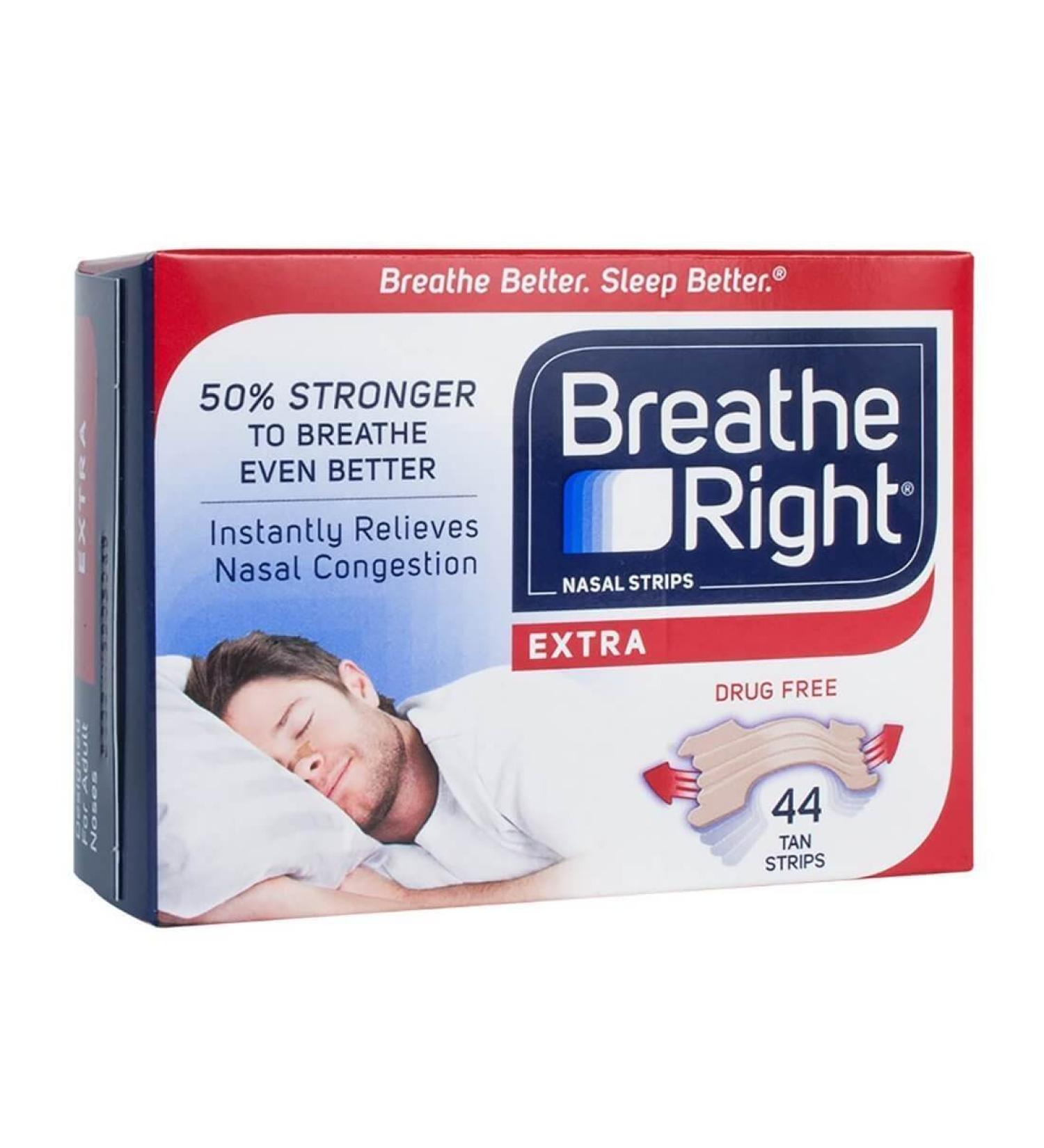 Breathe Right Nasal Strips, Tan, 44 Strips