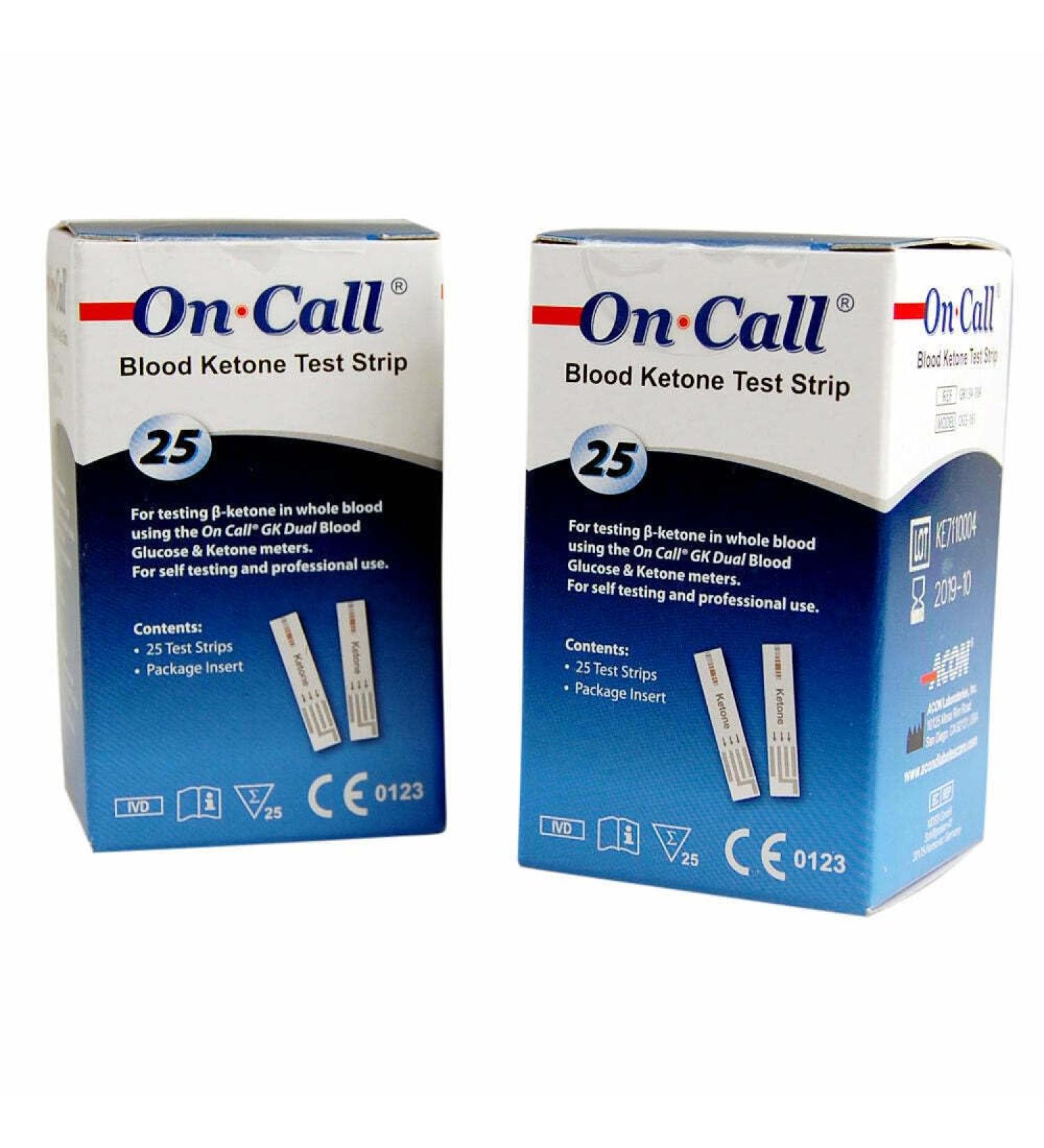 2 x 25 Blood Ketone Test Strips for The On Call Dual Ketone & Glucose Digital Meter - Buy Online on GoSupps.com