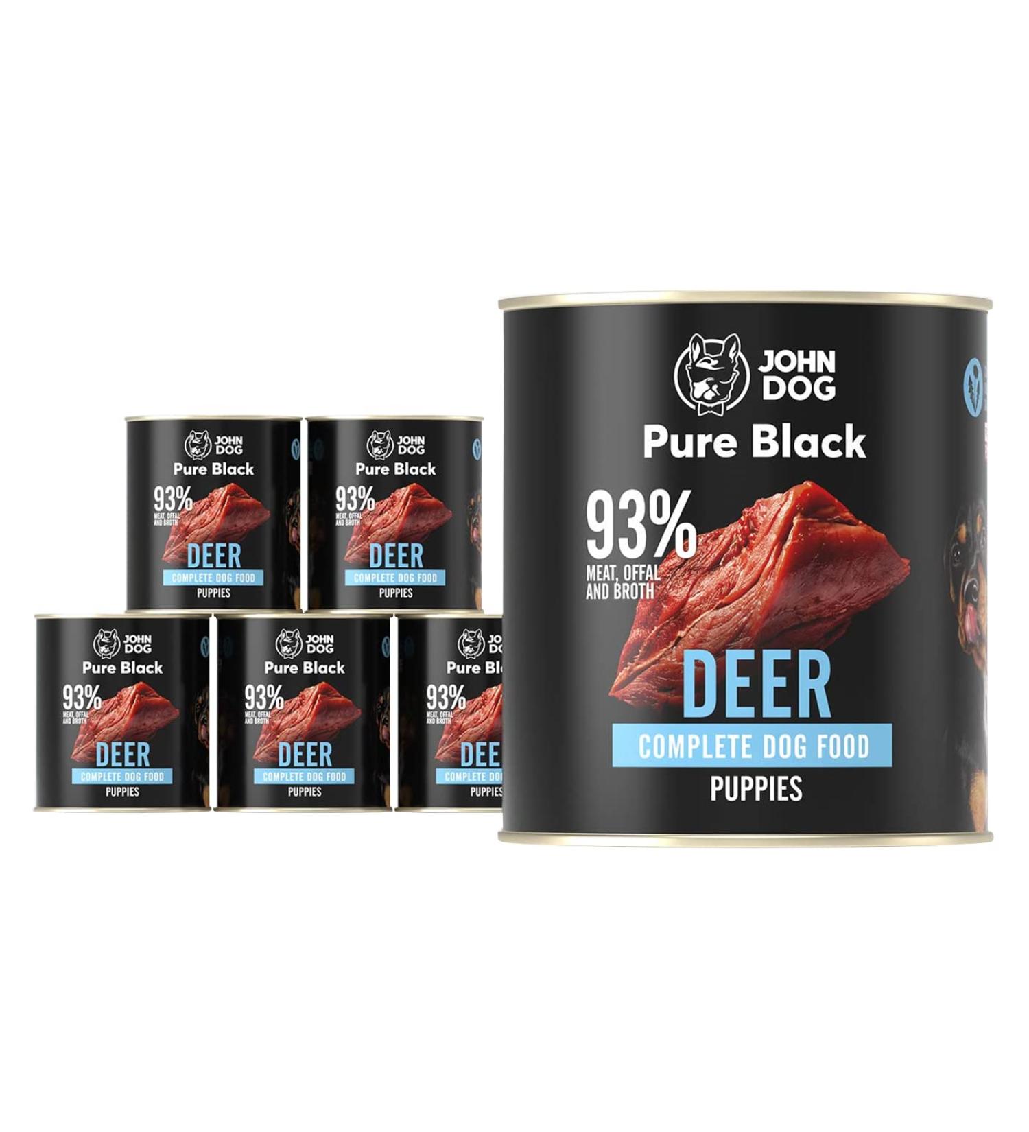 JOHN DOG Pure Black - Premium Wet Food for Dogs - 93% Meat - Premium Wet Food for Dogs - Gluten Free Wet Food - 100% Ingredients - Buy Online on GoSupps.com