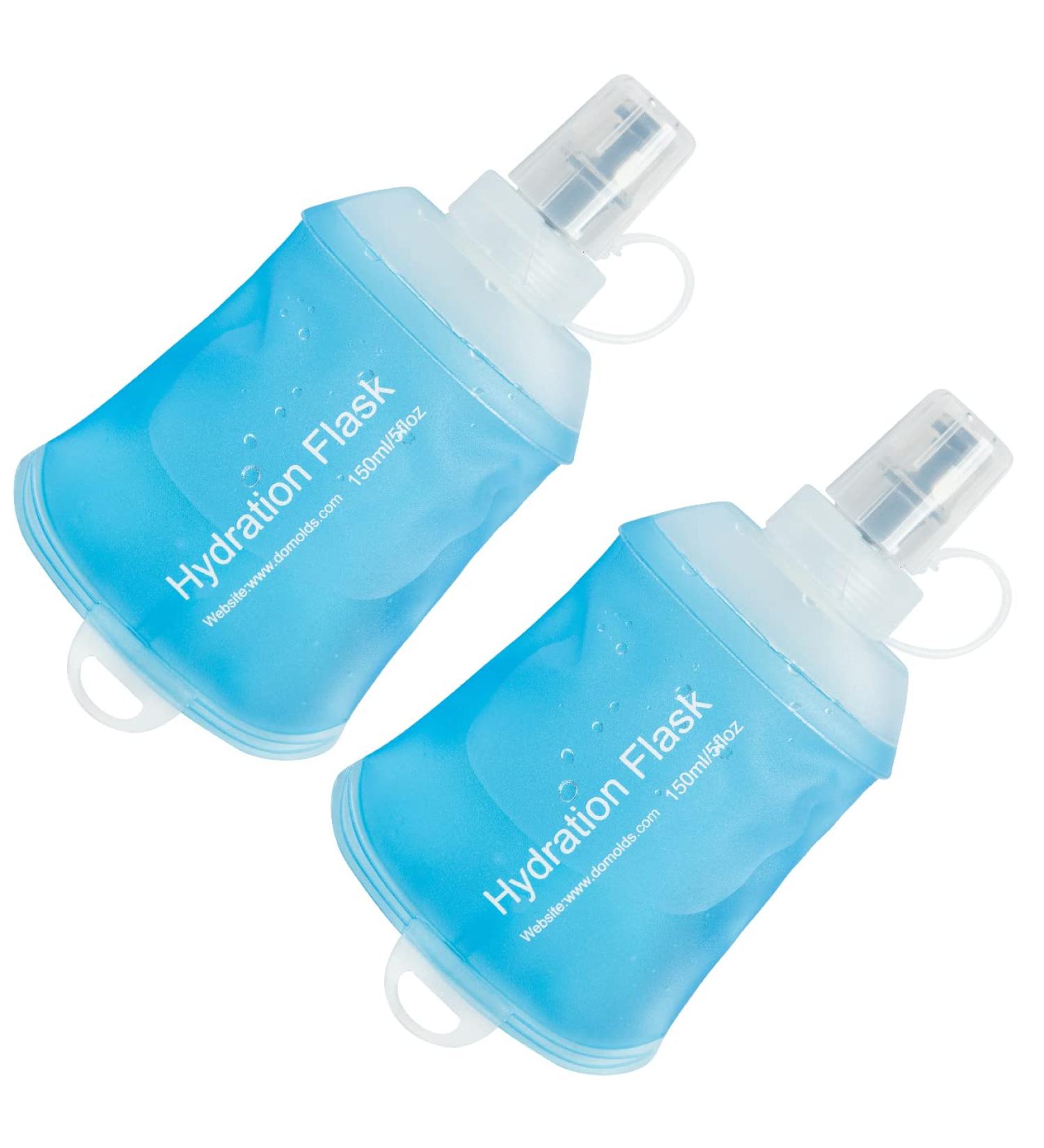Axen 150ml Soft Flask - TPU Foldable Hydration Bottle for Running Cycling & Hiking (Pack of 2) | Lightweight & Collapsible Water Flask - Buy Online on GoSupps.com