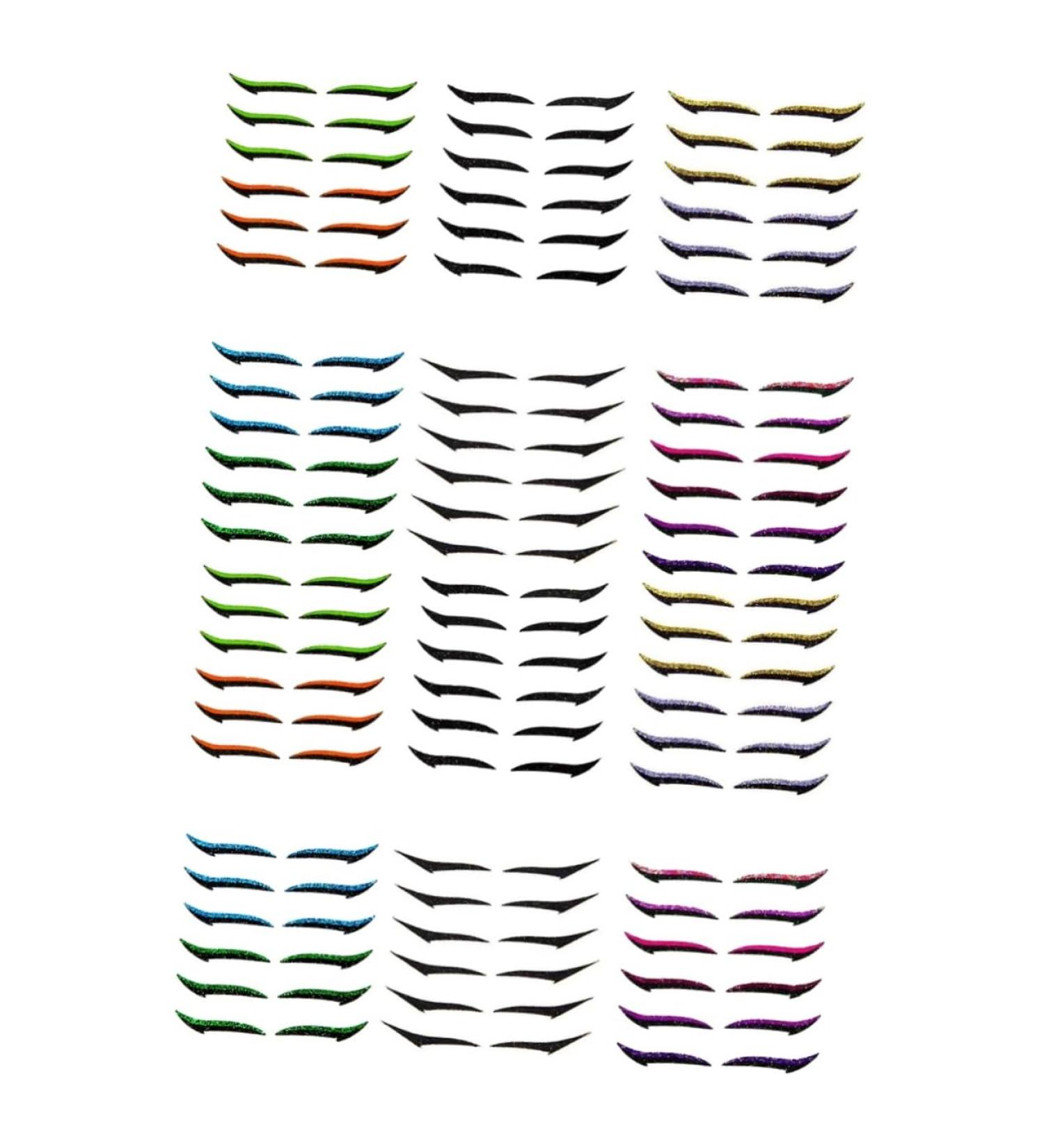 Healeved 12 Pcs Eyeliner Double Sided Eyelid Tape Glitter Duct Tape Eyelid Tape Invisible Stickers Plastic 1 count (Pack of 1) Assorted Colorx2pcs - Buy Online on GoSupps.com