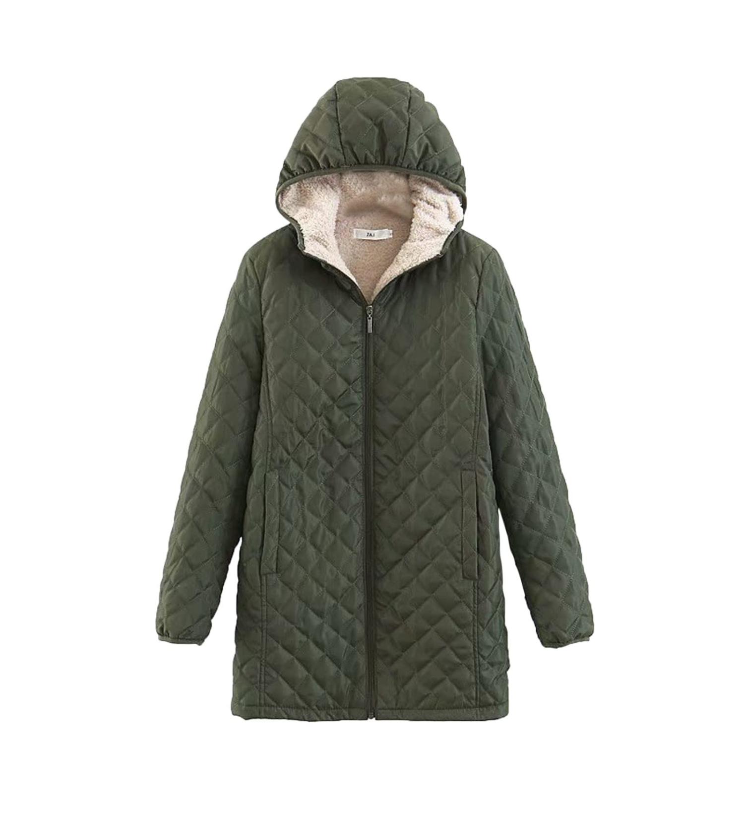 Shop Women's Warm Quilted Winter Coats | Waterproof Hooded Jackets in Red & Army Green - Plus Sizes Available - Buy Online on GoSupps.com