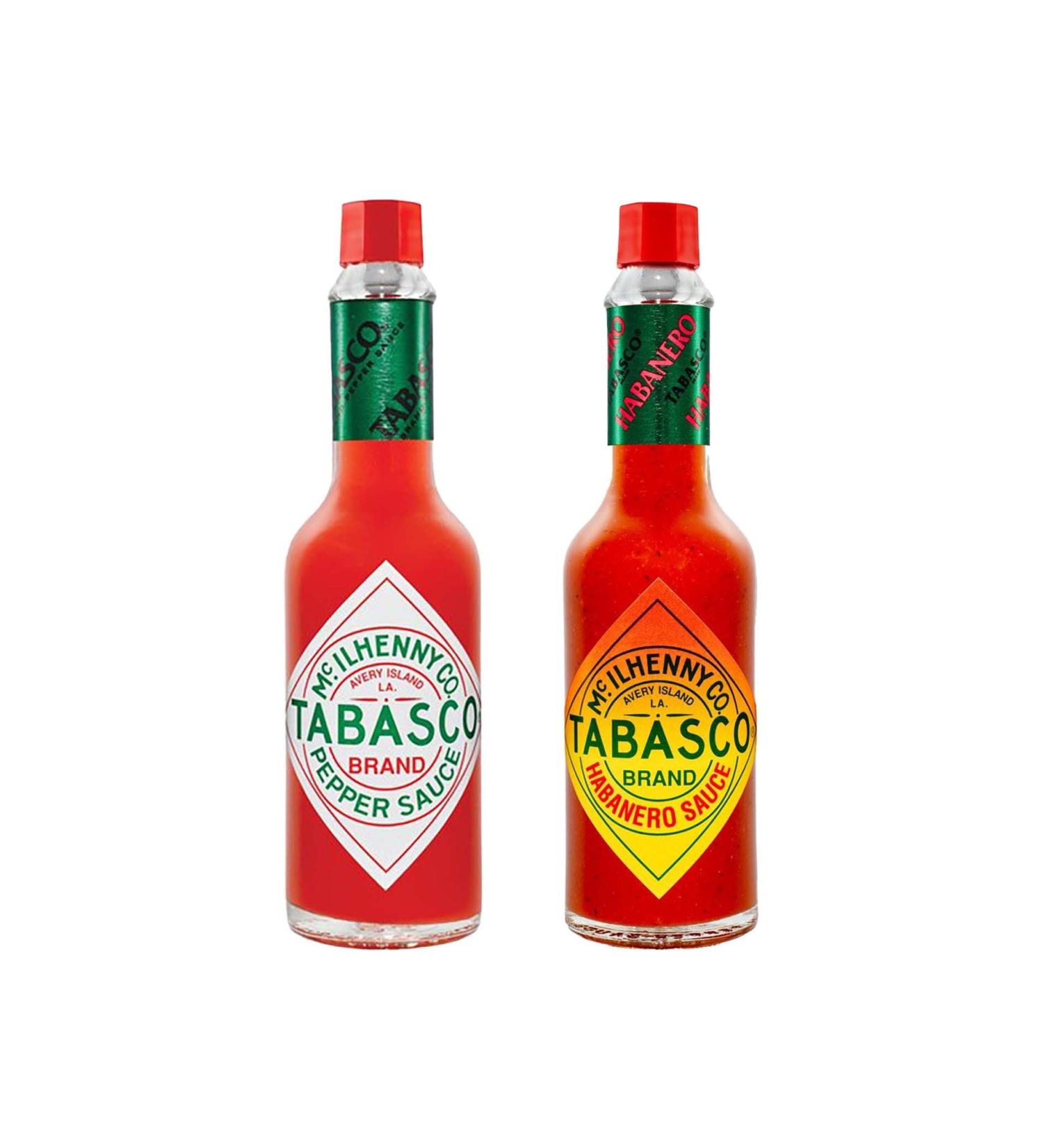 Hot Pepper Sauce Bundle with Tabasco Original Red Pepper Hot Sauce 57ml and Extra Hot Habanero Pepper Sauce 60ml (Pack of 2 Mixed Bundle) - Buy Online on GoSupps.com