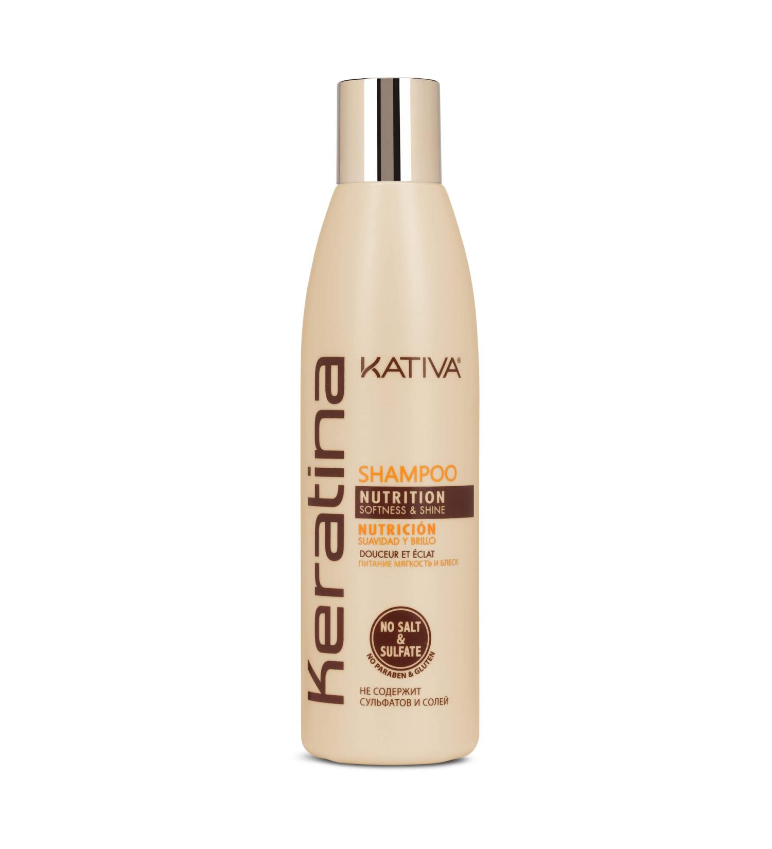 KATIVA Keratin Shampoo 8.45 Fl Oz | Strengthen Damaged Hair Sulfate-Free Nourishing Formula with Hydrolyzed Keratin & Ceramides - Buy Online on GoSupps.com