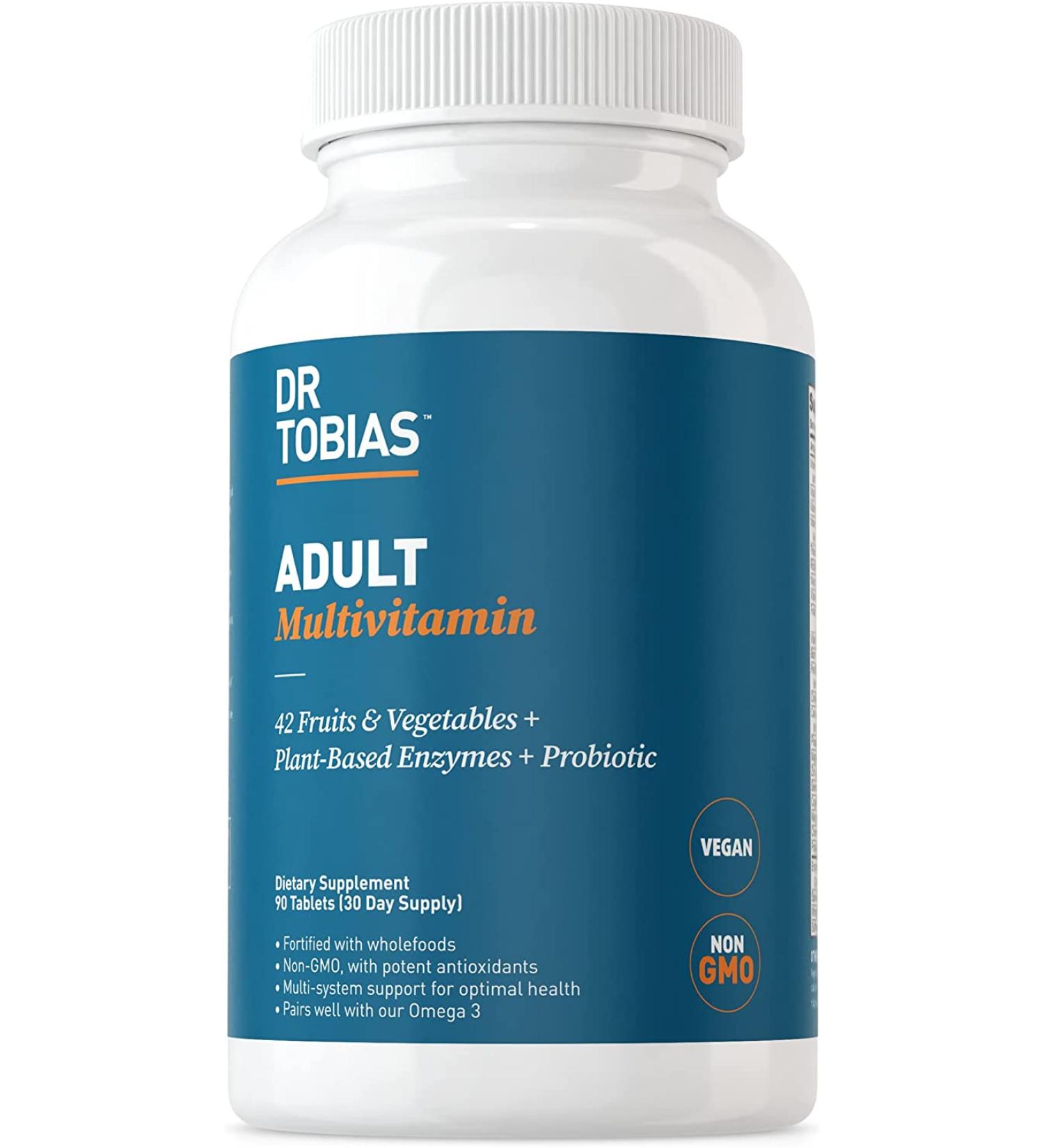 Dr. Tobias Adult Multivitamin 90 Tablets - Essential Daily Formula for Optimal Health - Buy Online on GoSupps.com
