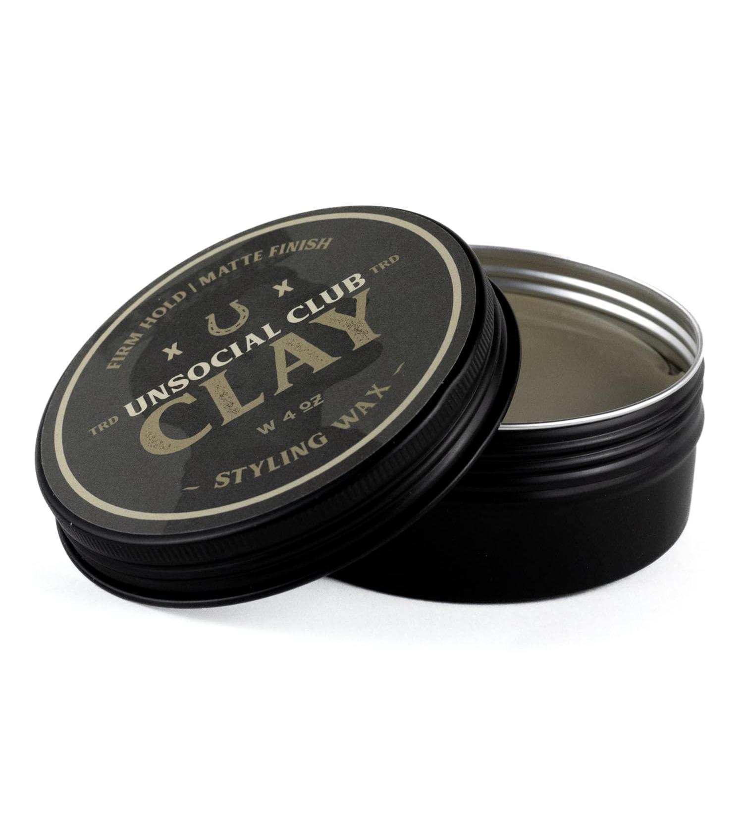 Unsocial Club Hair Styling Clay for Men | Strong Hold Matte Finish | All-Day Control | Natural Ingredients | 4 oz - Buy Online on GoSupps.com