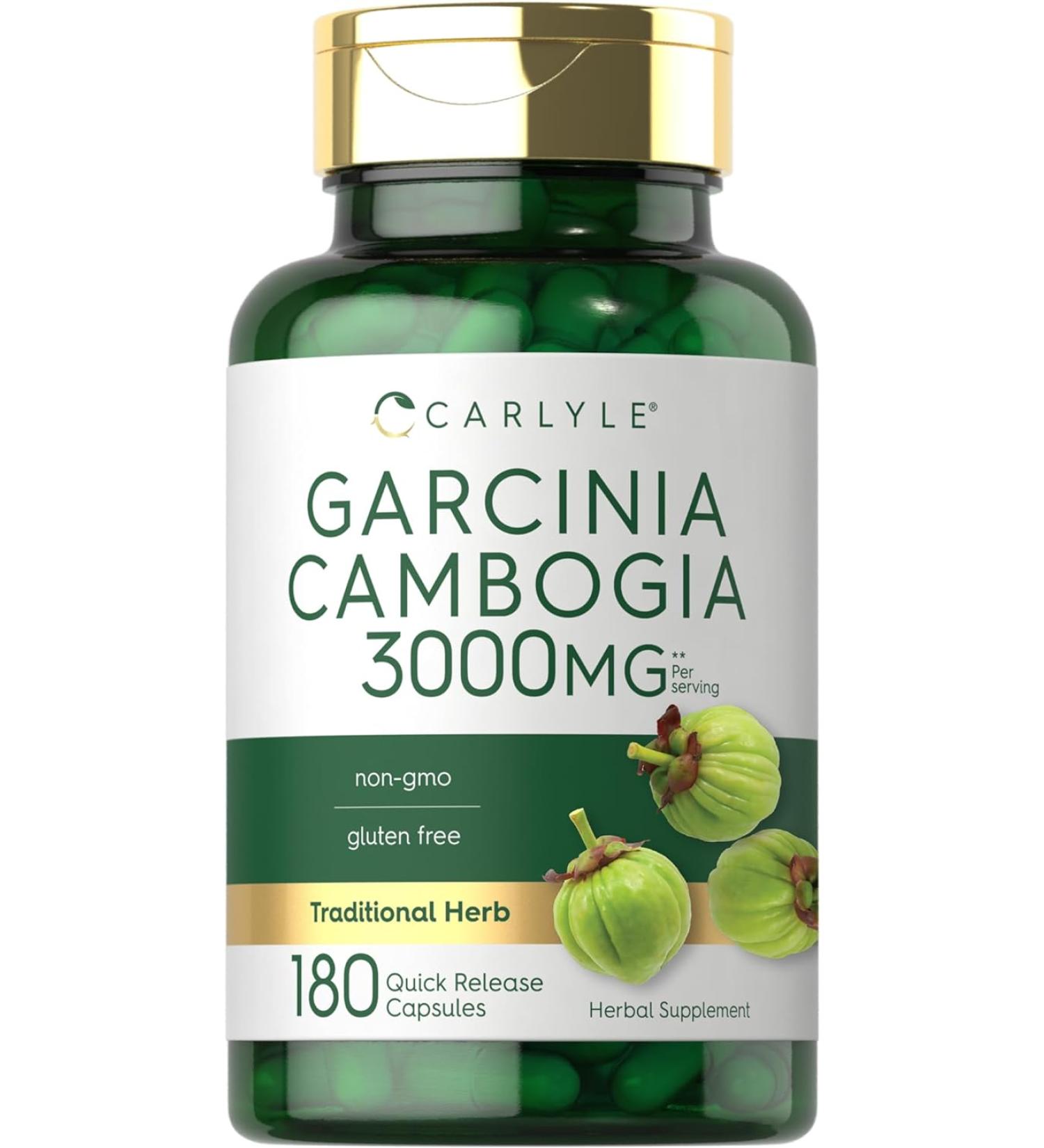 Carlyle Garcinia Cambogia 3000mg | 180 Capsules | Non-GMO | Gluten Free Supplement Extract - Buy Online on GoSupps.com