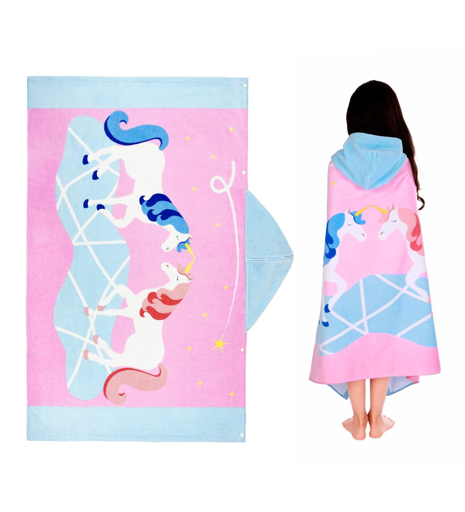 Flyish Direct Children's Bathing Poncho | 100% Cotton Hooded Towel | 127x76cm Beach Towel for Boys & Girls - Buy Online on GoSupps.com