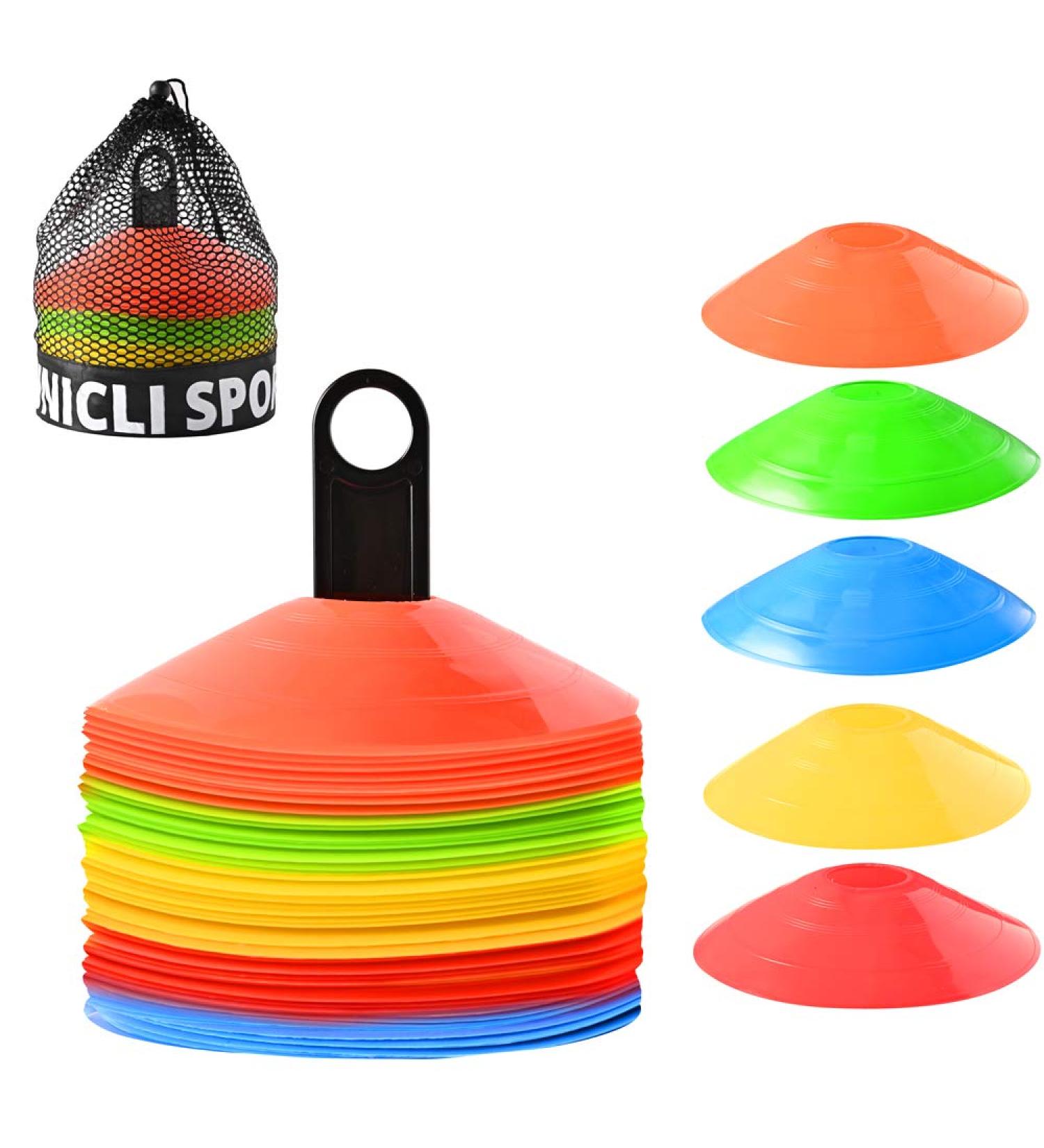 UNICLI Sports Soccer Cones for Drills - Set of 50 Mini Cones with Mesh Bag - Ideal for Sports Training - Buy Online on GoSupps.com