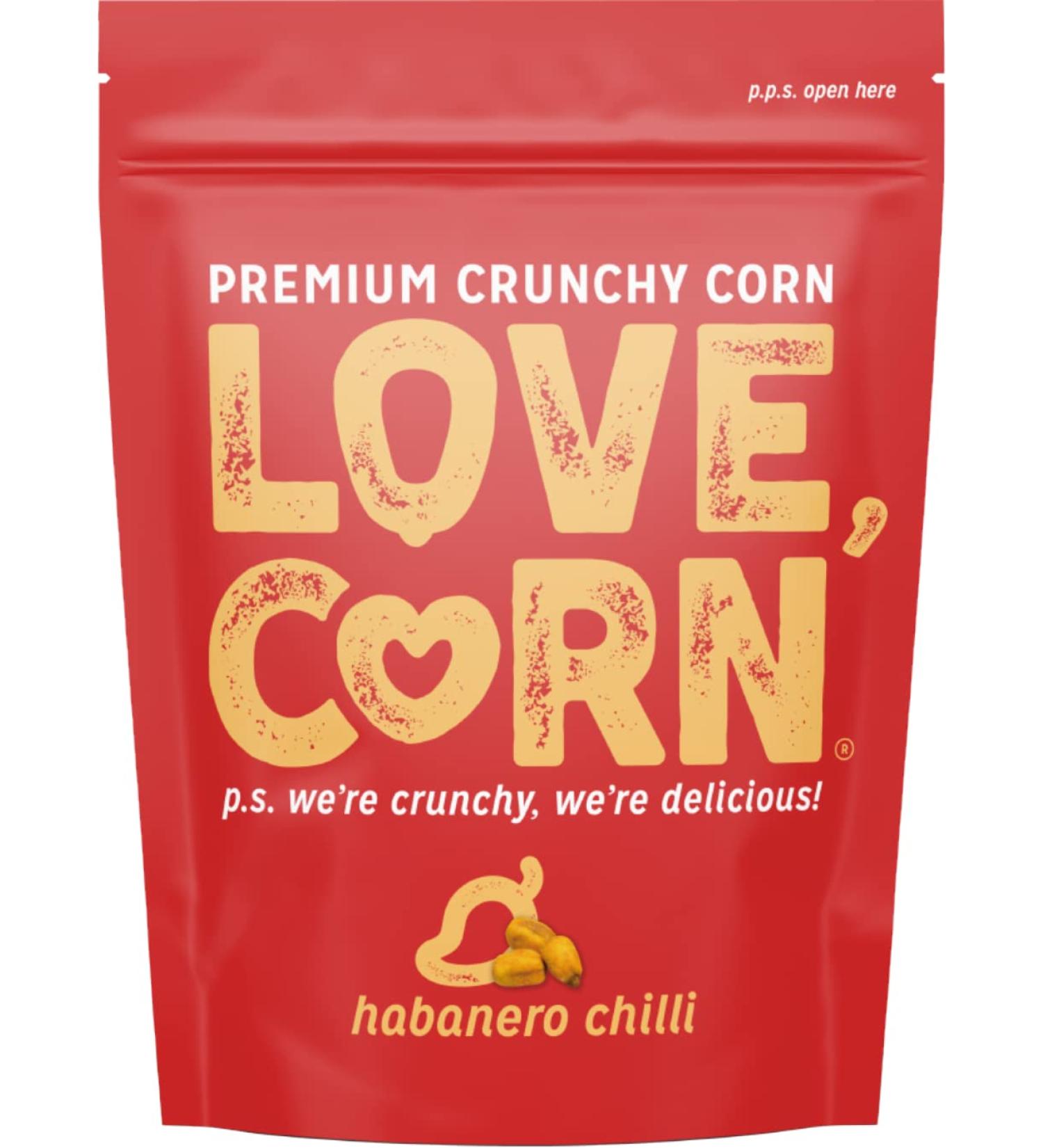 LOVE CORN ROASTED CORN SNACK - HABANERO CHILLI 45G - 10 PACK