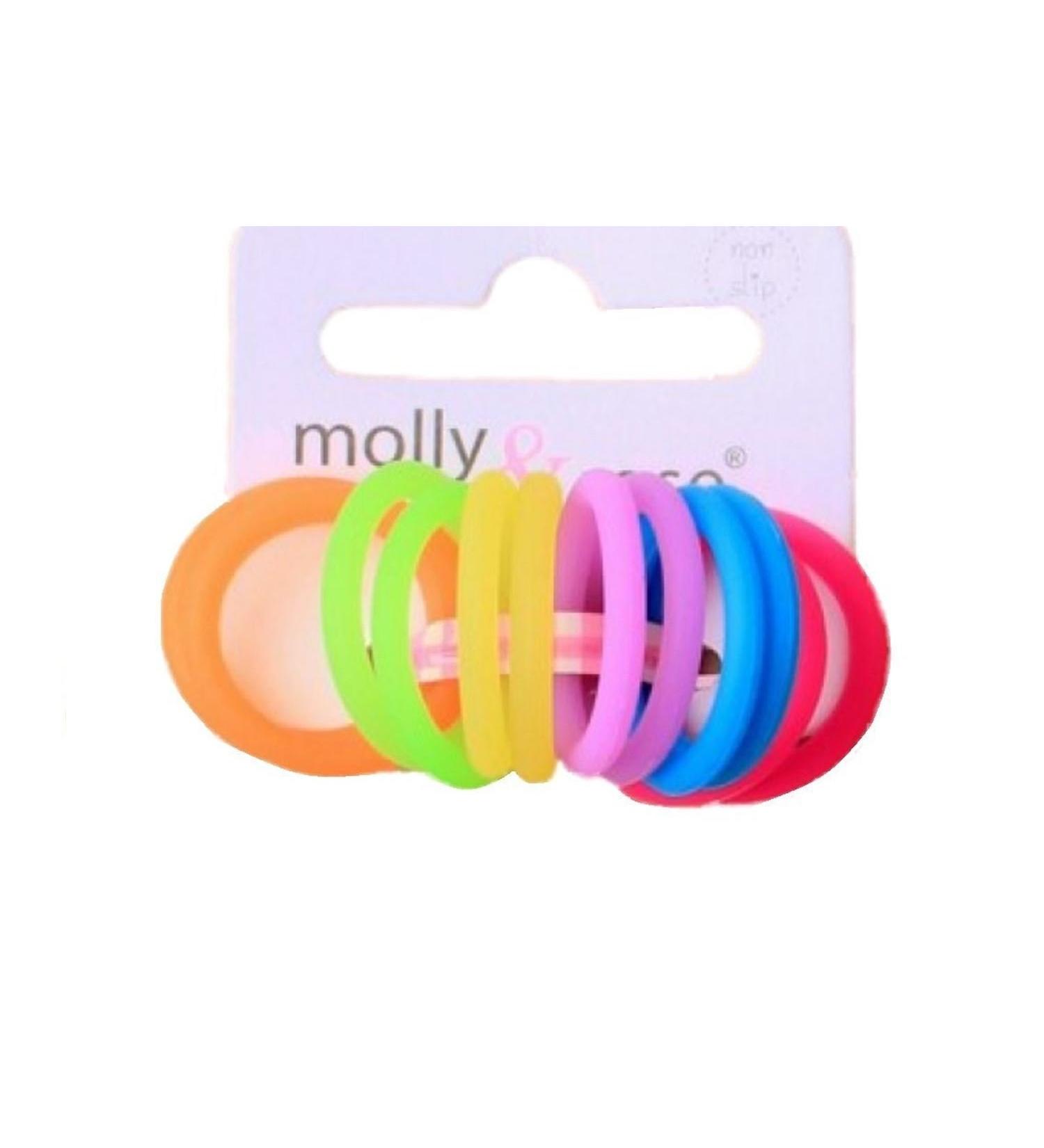 Silicone hair ties non-slip elastic on card with 12 pieces in different colors
