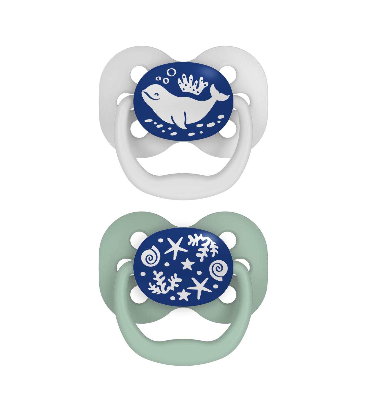 Dr Brown's Advantage Pacifier - Glow in the Dark Blue for 0-6 Months | International Shipping Available - Buy Online on GoSupps.com