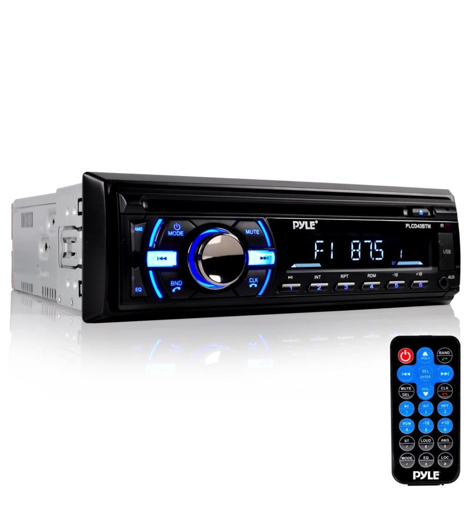 Pyle PLCD43BTM Marine Stereo Receiver - Bluetooth, Wireless Music Streaming, Hands-Free Calling, CD/MP3/USB/AUX, AM/FM Radio - Black - Buy Online on GoSupps.com