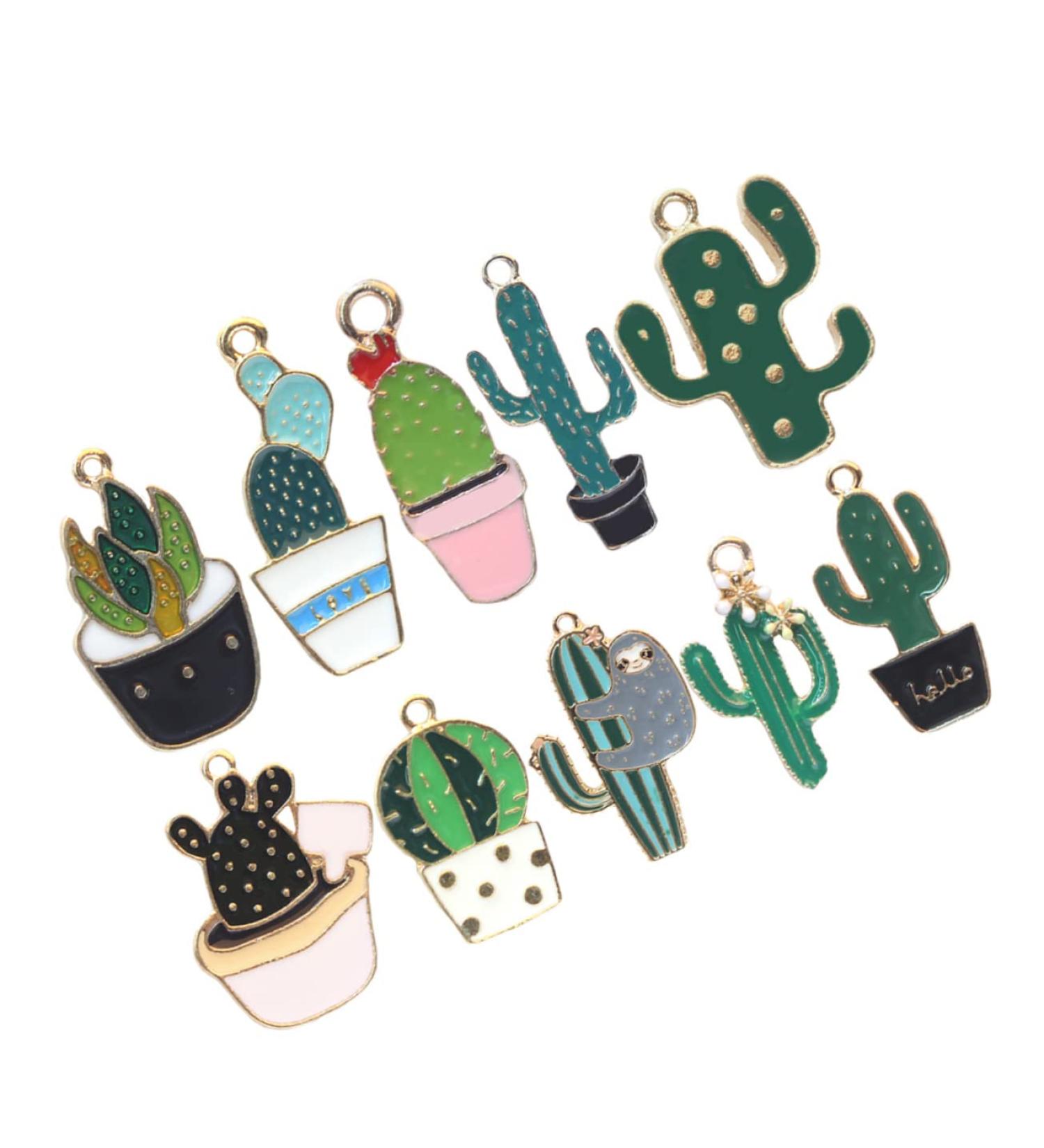 Anneome Alloy Charms Cactus Accessories Greenery Bulk Plants 3d Plant Charm Collection Cartoon Plant Bag Vintage Ornament - Buy Online on GoSupps.com