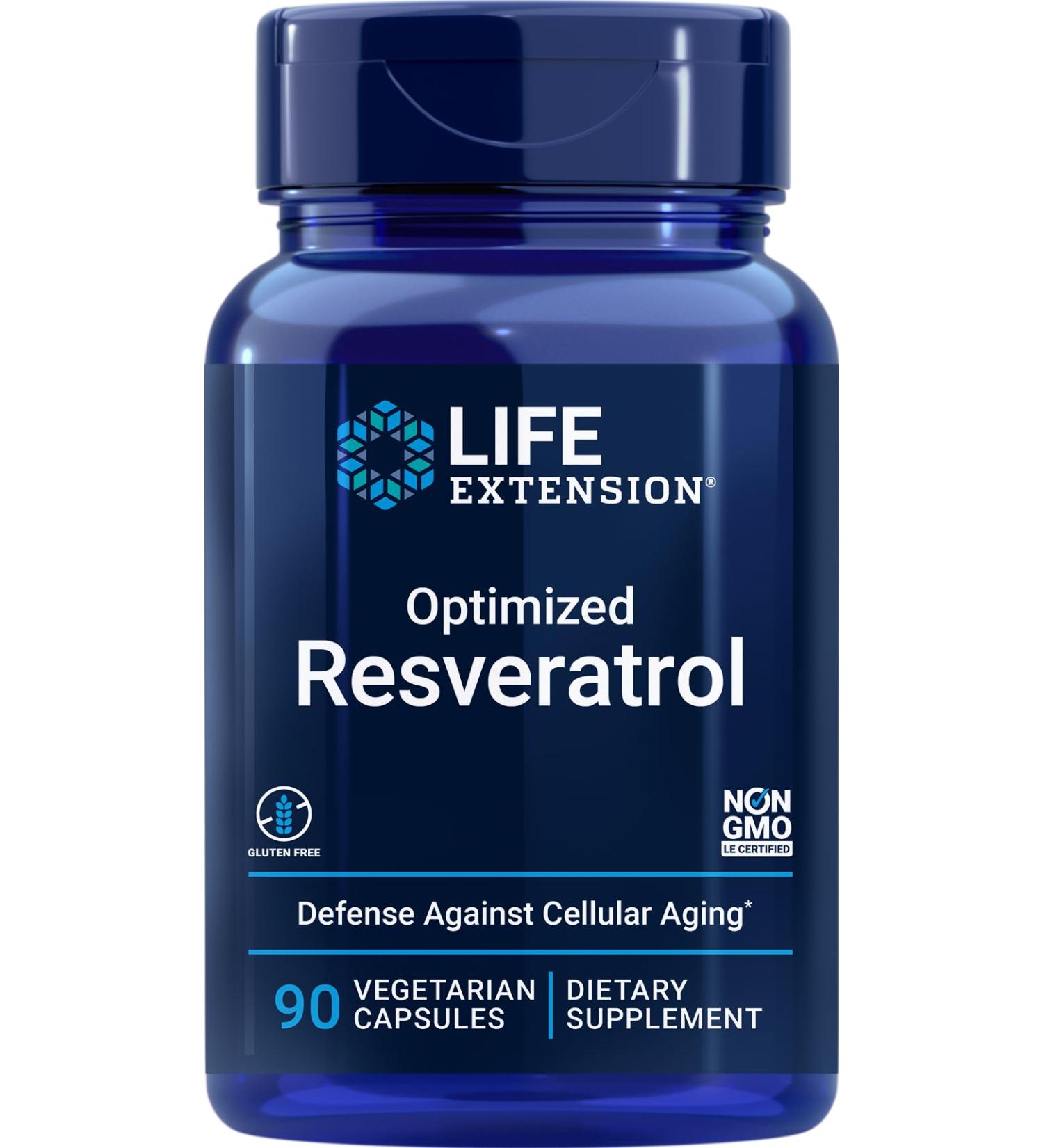 Life Extension Optimized Resveratrol 90 Vegetarian Capsules 90 Count (Pack of 1) - Buy Online on GoSupps.com