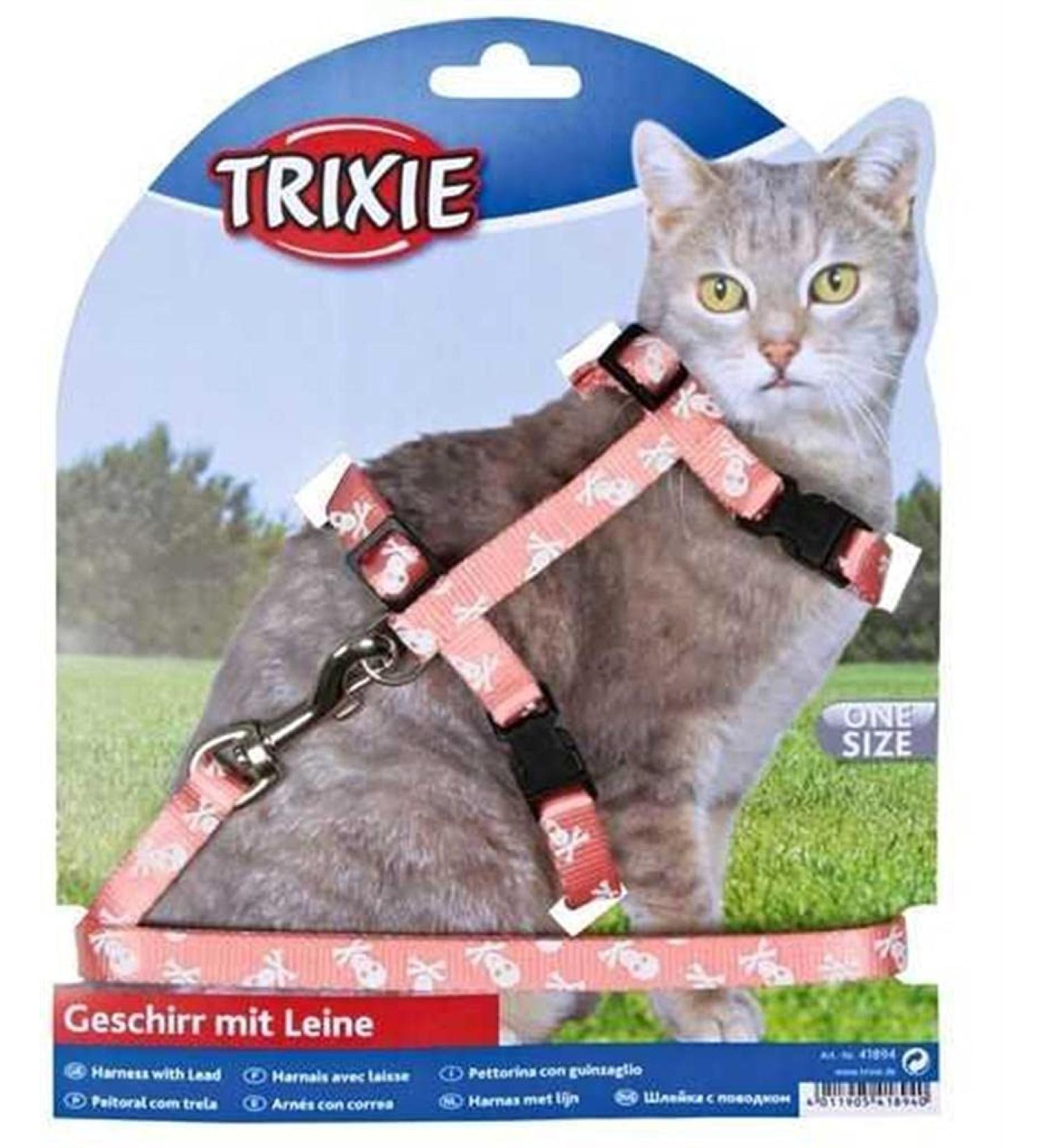 Trixie 41894 Cat Harness with Leash - Adjustable Nylon 27-45 cm 1.20 m - Ideal for International Shipping - Buy Online on GoSupps.com
