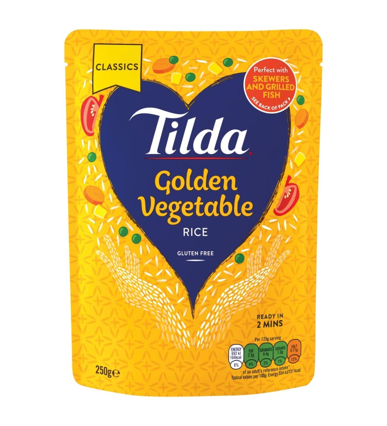 Tilda Microwave Golden Vegetable Long Grain Rice 250g