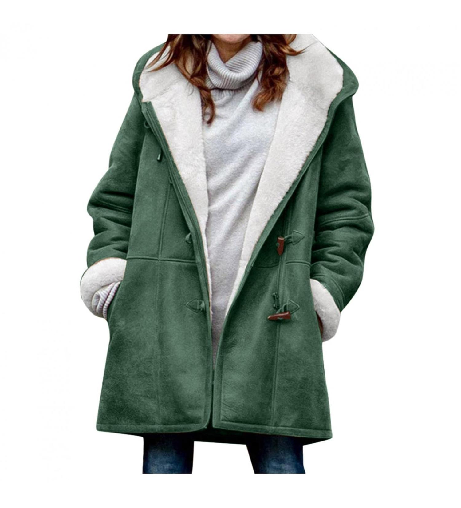 Buy Ronony Elegant Hoodie for Teen Girls | Warm Windbreaker & Long Coat - 4XL Green - Buy Online on GoSupps.com