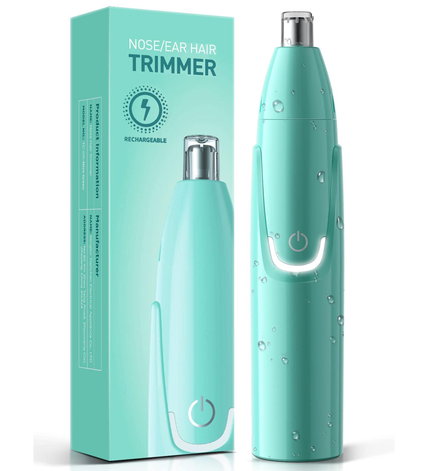 2023 Rechargeable Nose Hair Trimmer for Men & Women - Painless Ear, Eyebrow & Facial Hair Trimmer with Powerful Motor & Dual-Edge Blades - Easy Cleansing, IPX7 Waterproof - Green - Buy Online on GoSupps.com