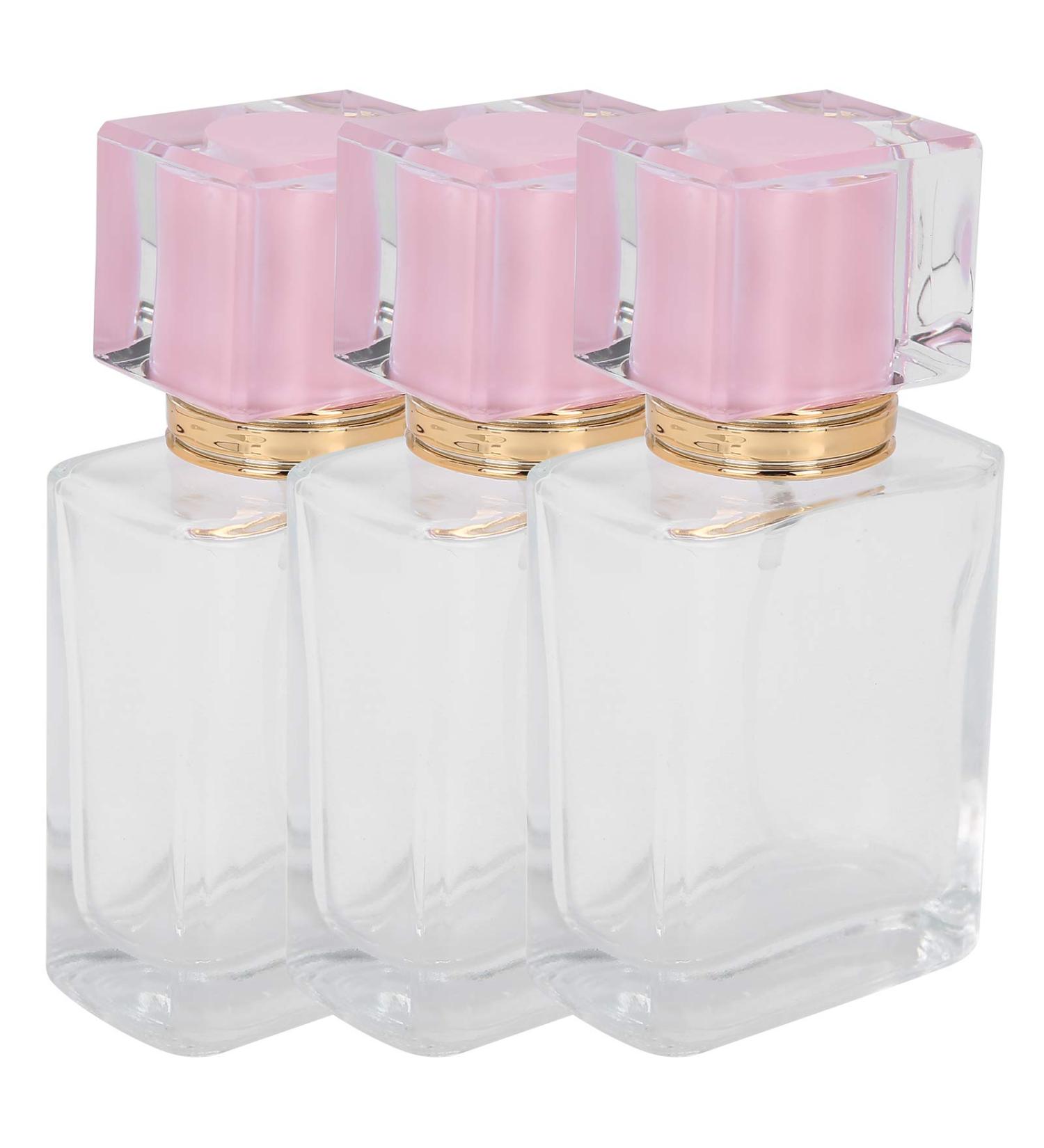 Verdant Touch Perfume Refillable Bottle Glass Perfume Bottle 50ml Refillable Spray Atomizer Container Transparent Pink Liquid Empty - Buy Online on GoSupps.com