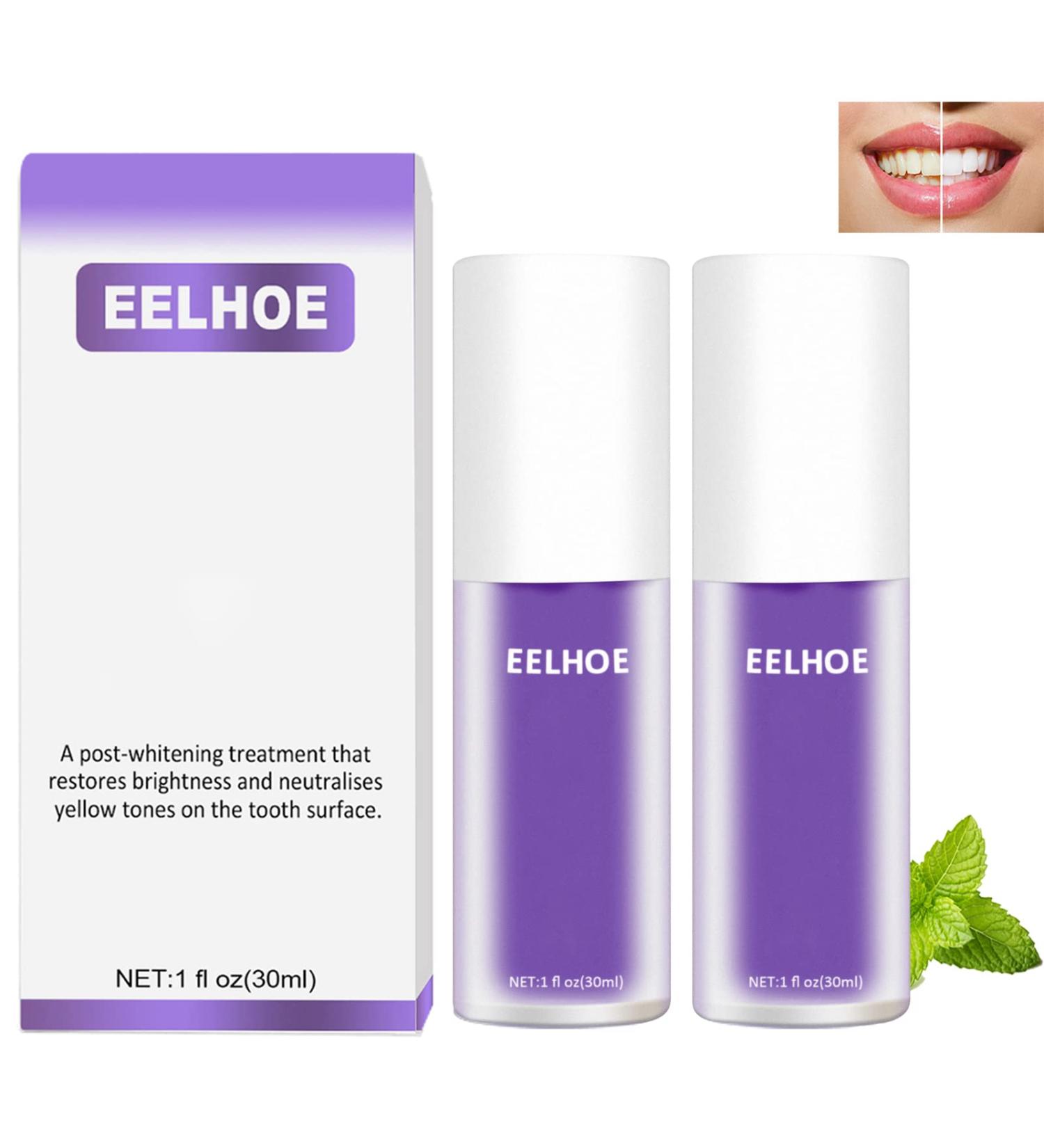Purple Teeth Whitening Toothpaste | Intensive Stain Removal & Cleansing Paste (2PCs) - Brighten Your Smile Today! - Buy Online on GoSupps.com