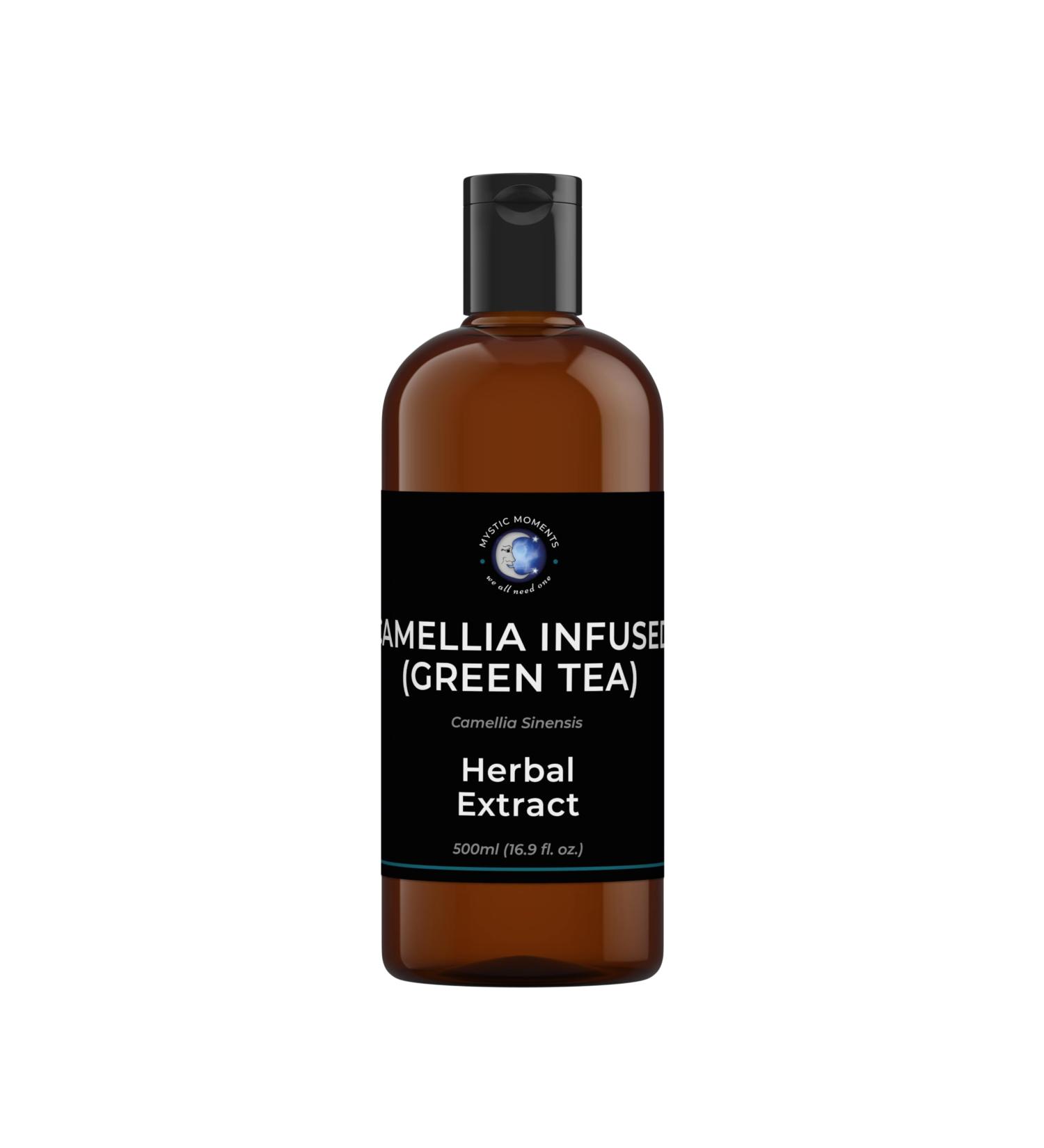 Mystic Moments Camellia (Green Tea) Infused Oil - 500ml - Helianthus Annus Seed Oil & Camellia Sinensis Leaf Extract