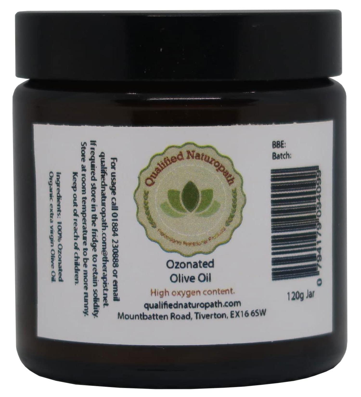 Ozonated Olive Oil (Organic Cold Pressed) - 120g (3.3 fl oz) in Glass Jar - Buy Online on GoSupps.com