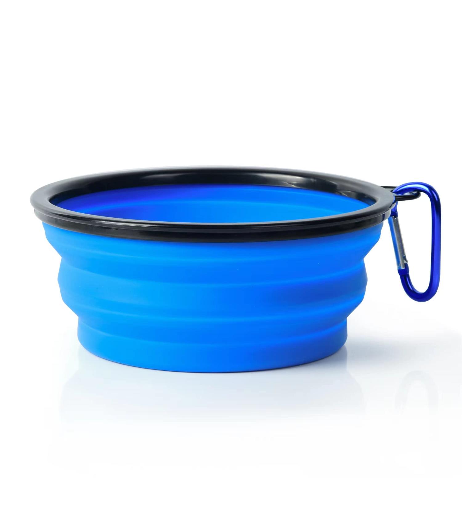Zuofeng Foldable Traveling Bowl for Dogs & Cats - 1000ml Silicone Portable Water & Food Bowl - Ideal Travel Pet Accessory in Blue - Buy Online on GoSupps.com