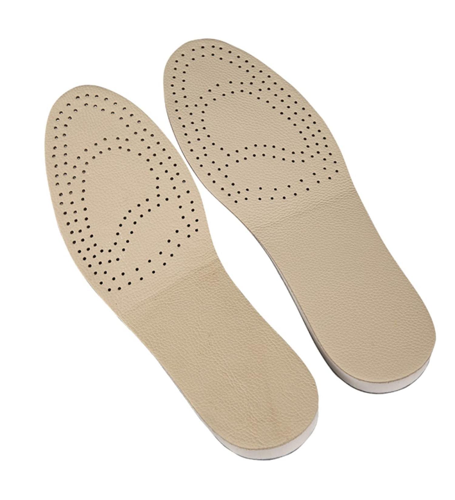 FOMIYES Heel Lift Inserts - Elevator Insoles for Height Increase | Leather Shoe Inserts | Size 9 Beige - Buy Online on GoSupps.com