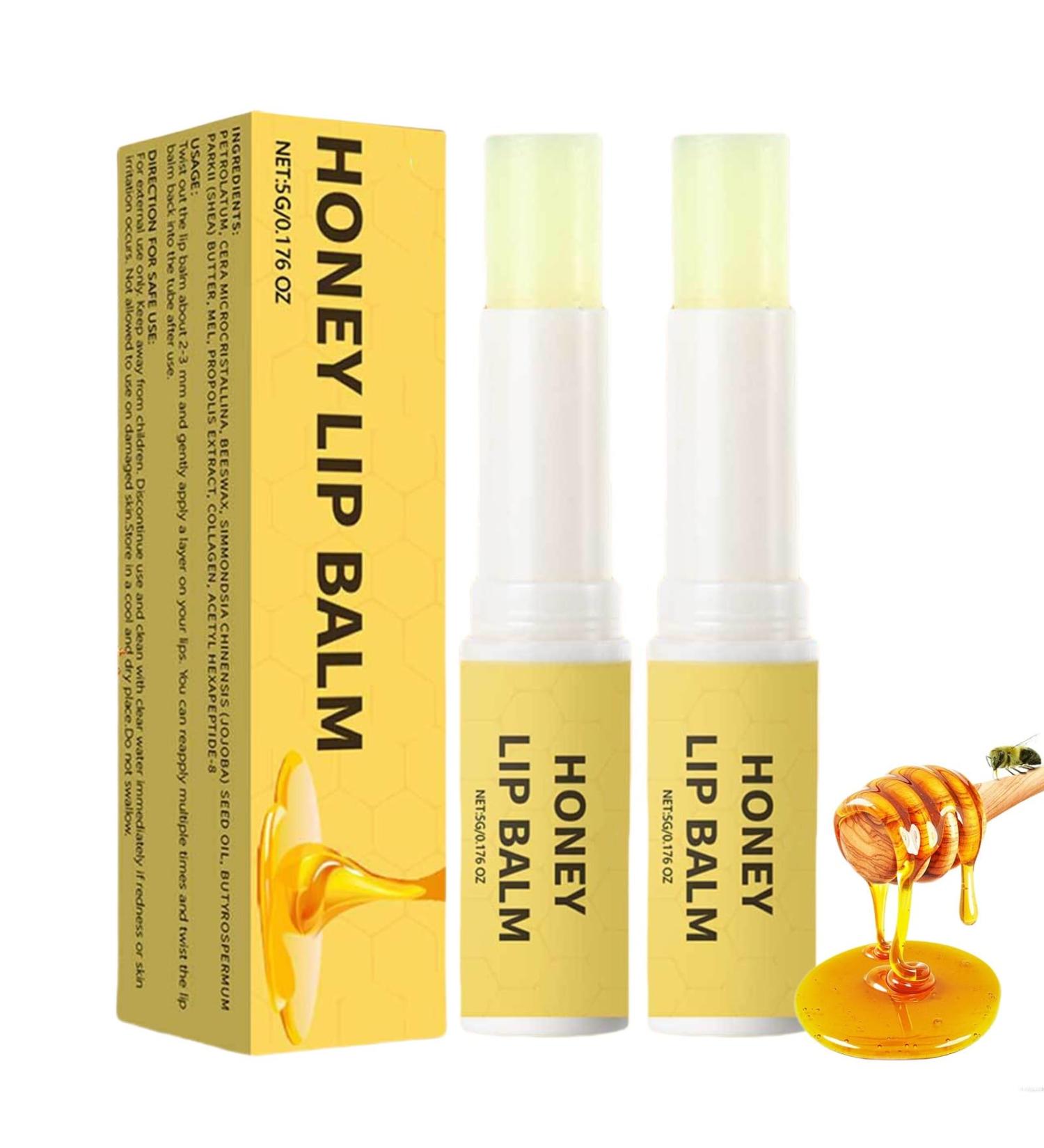 Nourishing Lip Balm Honey Lip Balm Hydrates for Dry and Cracked Lip Lighten Lip Lines Enhance Lip Color Daily Lip Moisturizer Creates Plump Elastic Lips for Teenage Girls Women(2-Pack) - Buy Online on GoSupps.com