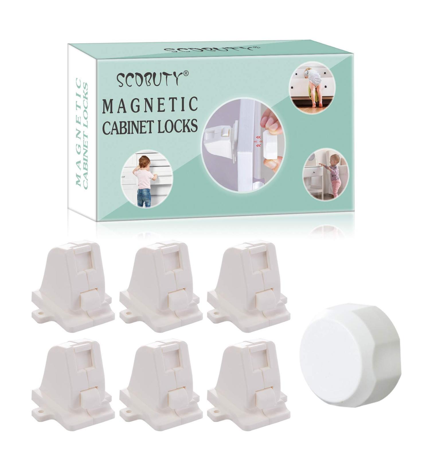 Magnetic Cabinet Locks Child Safety Kit - 16 Locks & 3 Keys for Drawers and Cabinets - Kitchen Baby Proofing Solution - Buy Online on GoSupps.com