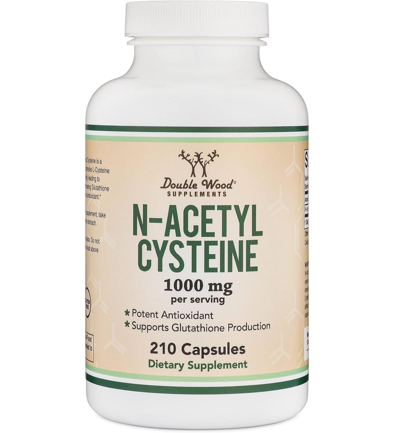 Double Wood Supplements Double Wood NAC NAcetyl Cyste ne 210 vegan capsules 500 mg per capsule Aminozuur Supplement NAcetyl Cysteine Glutathion - Buy Online on GoSupps.com