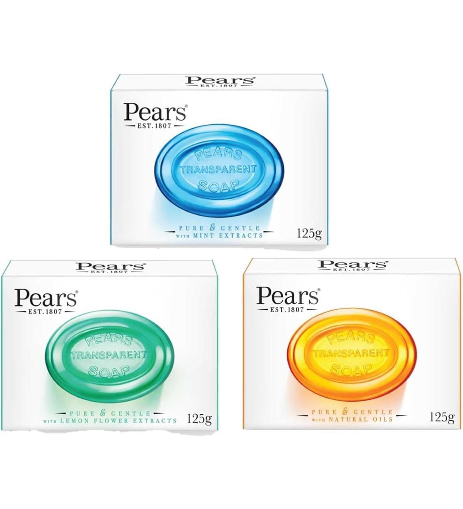 FitZen 3x Pears Soap Bar 125g Natural Oils Lemon Flower Extracts & Mint Extracts - Buy Online on GoSupps.com