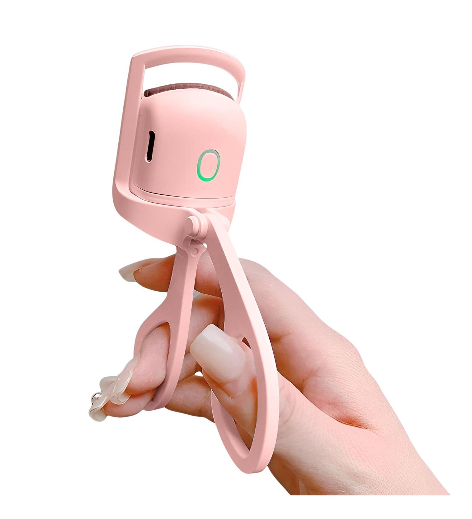 Rechargeable Heated Eyelash Curler - 2 Heating Modes - Quick Natural Curling - Long Lasting Pink Curler - Buy Online on GoSupps.com