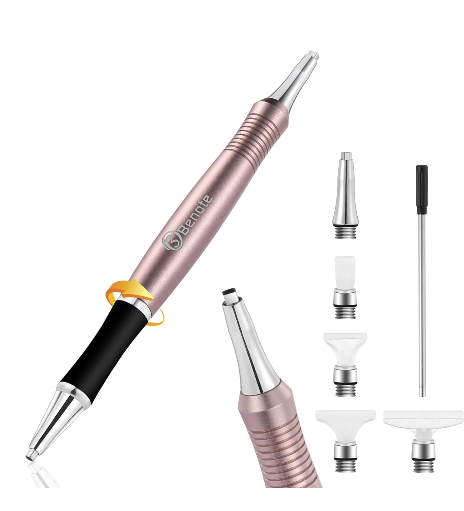 benote Diamond Art Pen  Twist Drill Pen Diamond Art Tools with Square and Round Pen Tips Multi Replacement Pen Heads Wax  for Art DIY Craft Adults or Kids - B9 Rose Gold - Buy Online on GoSupps.com
