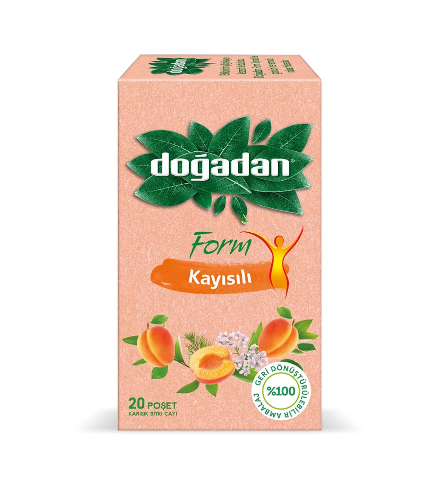 Dogadan Form Mixed Herbal Tea with Apricots 3 Pack (Each 20 Tea Bags x 3)