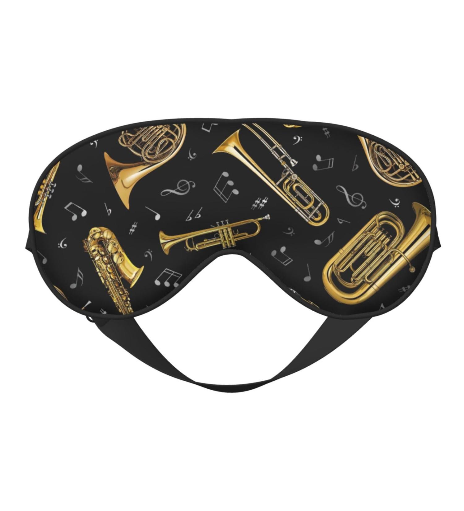 Unisex Musical Instruments Print Eye Mask - Soft Adjustable Sleeping Face Mask for Optimal Comfort - Buy Online on GoSupps.com