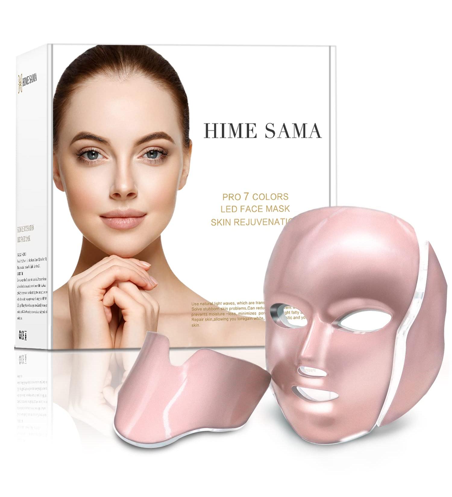 HIME SAMA Pro 7 Color Led Face Mask for Facial Care - Rose Gold - Buy Online on GoSupps.com